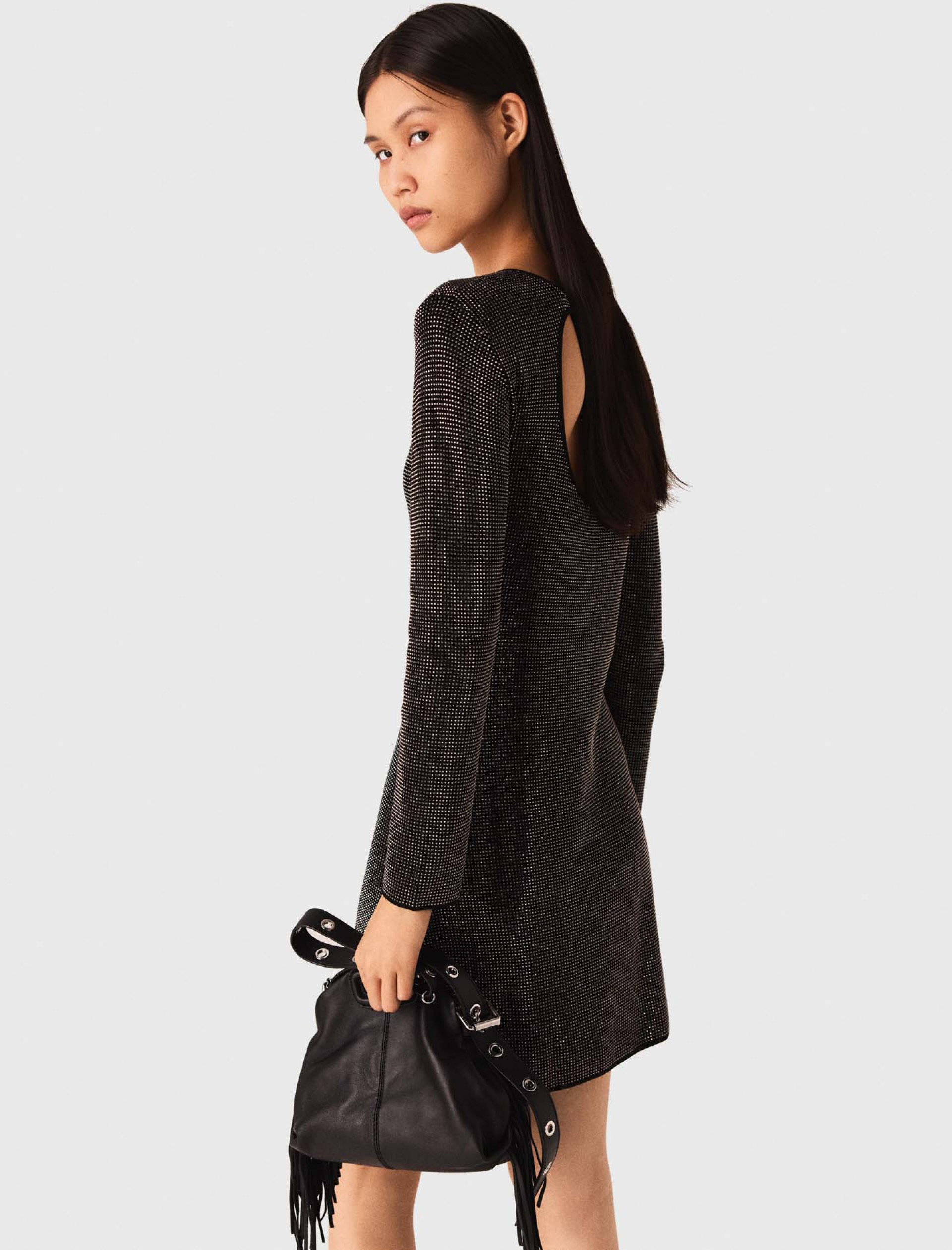 Жіноча коротка сукня зі стразами Жіноча коротка сукня зі стразами