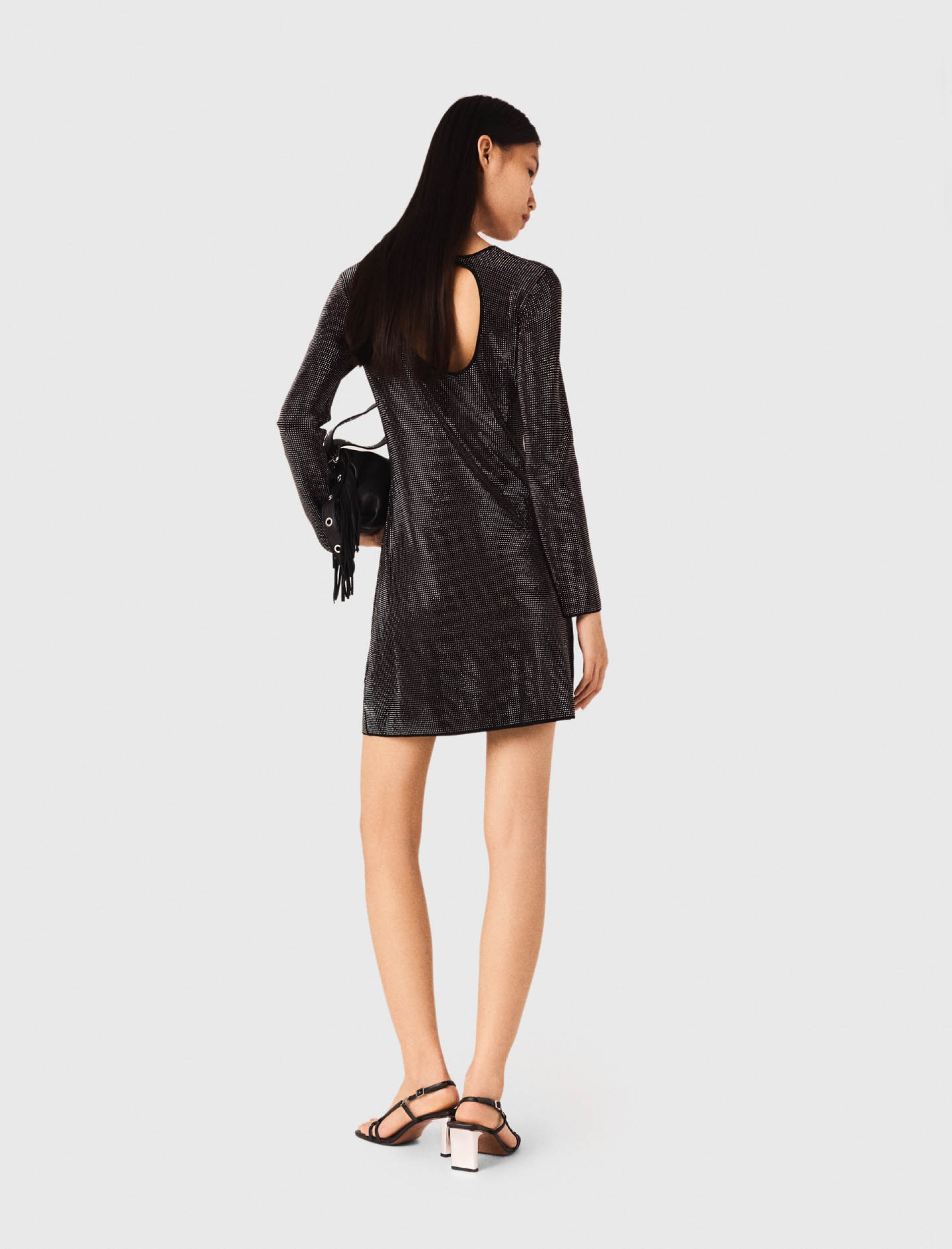 Жіноча коротка сукня зі стразами Жіноча коротка сукня зі стразами