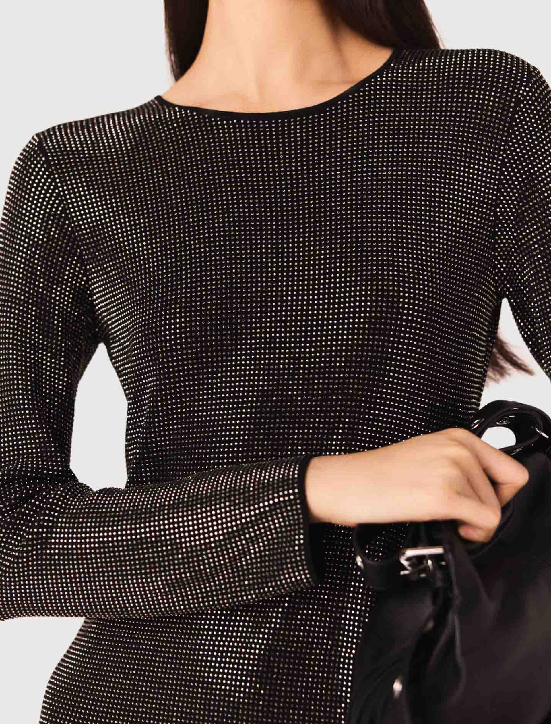 Жіноча коротка сукня зі стразами Жіноча коротка сукня зі стразами