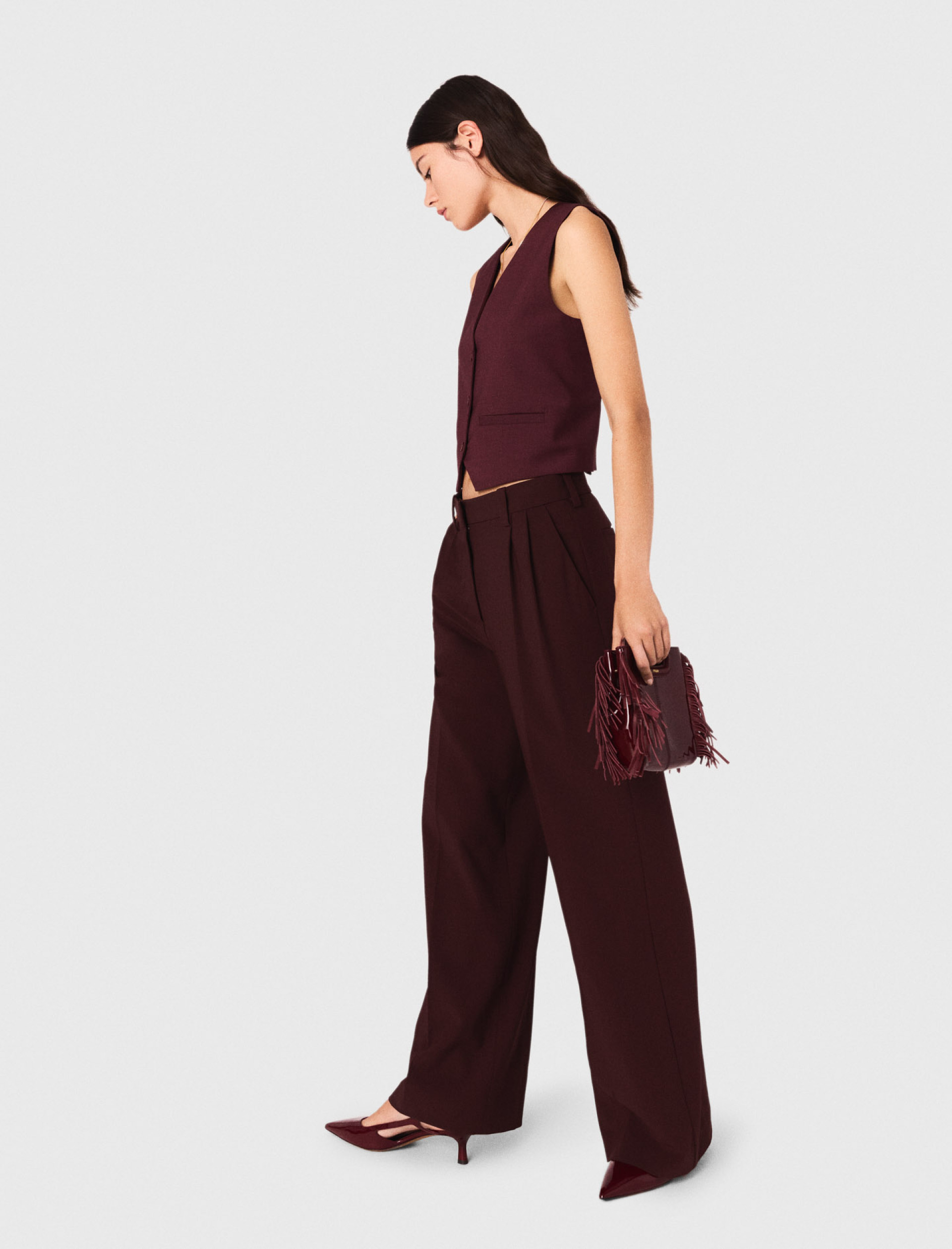 Жіночі широкі костюмні брюки