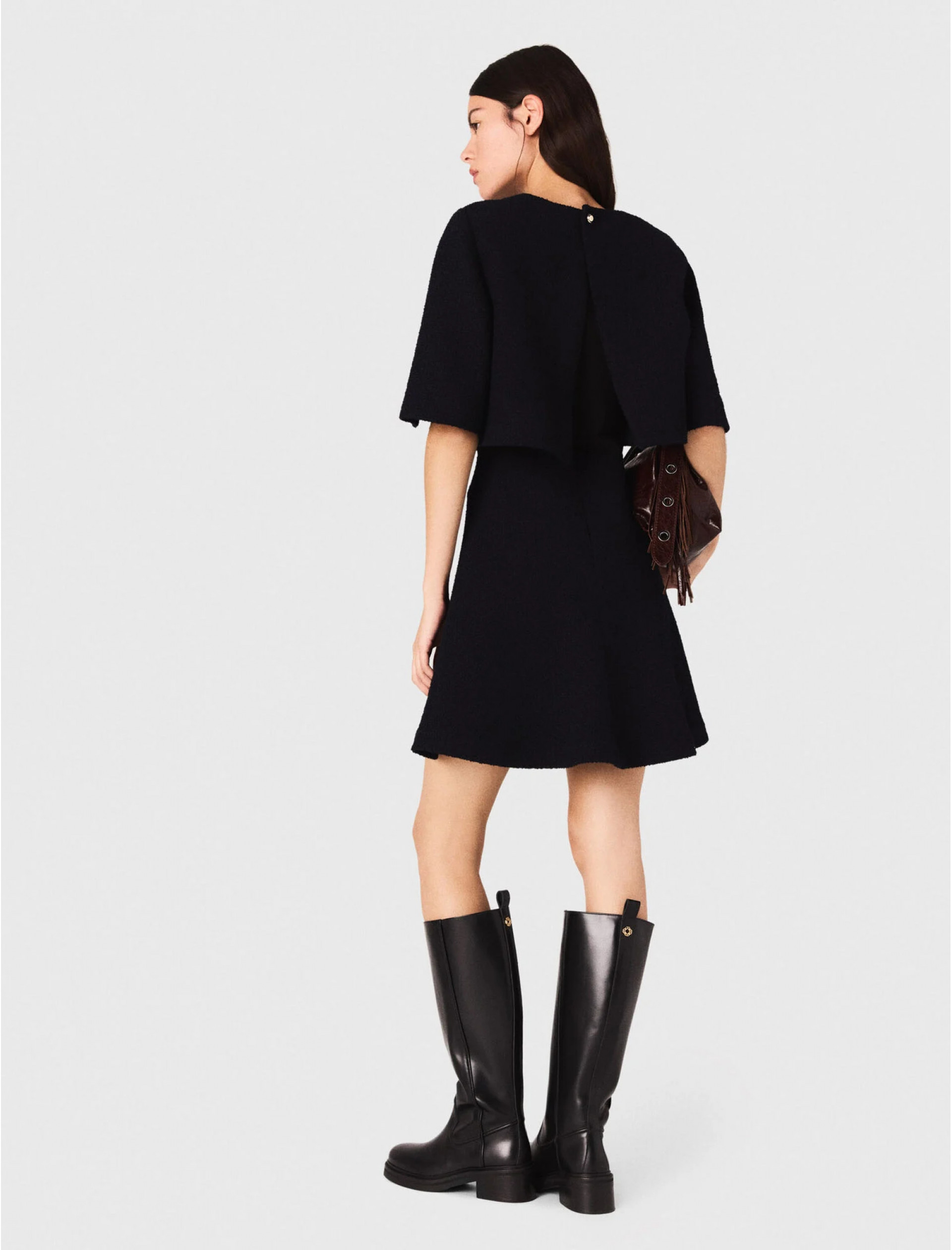 Жіноча синя сукня з твіду 2-в-1