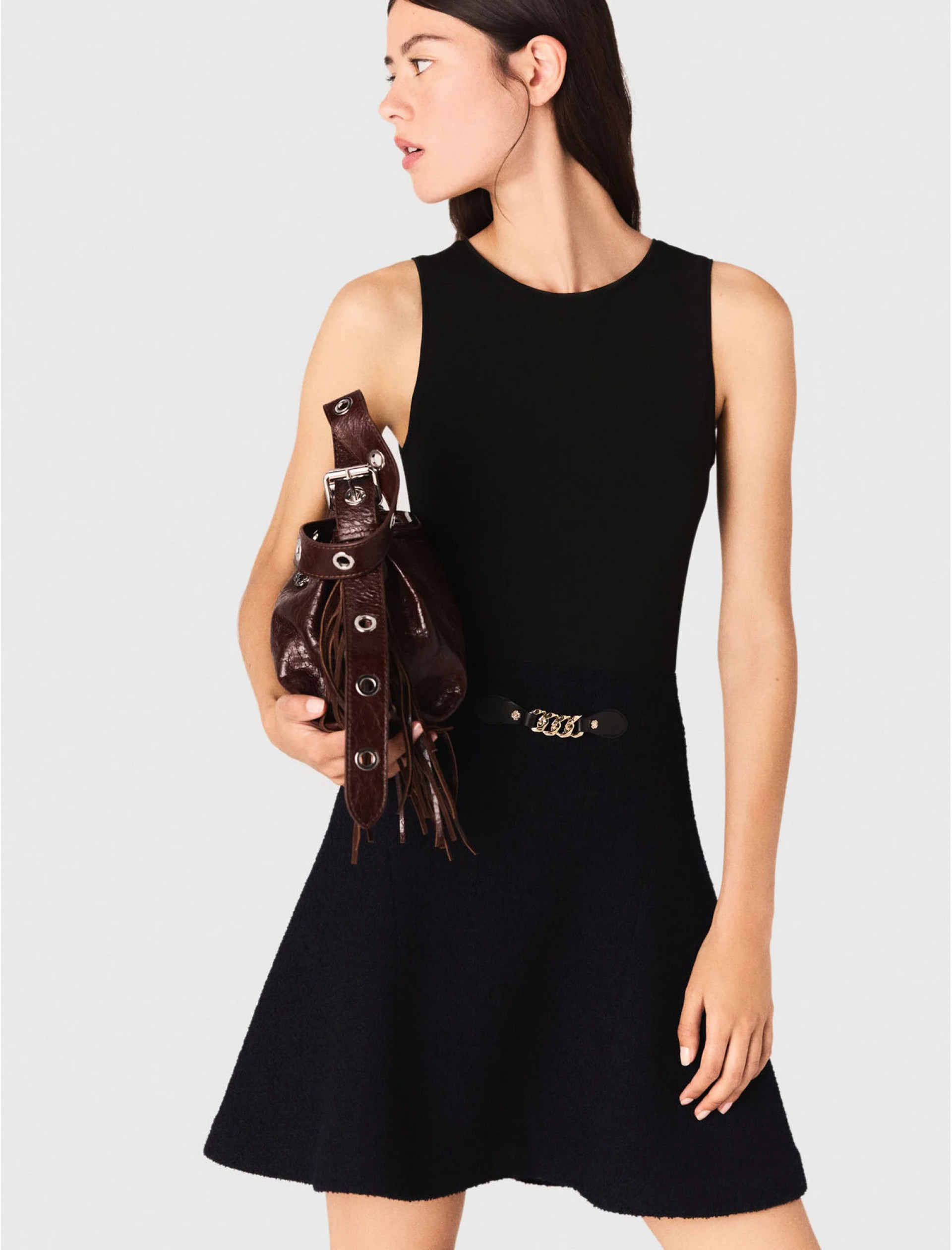 Жіноча синя сукня з твіду 2-в-1