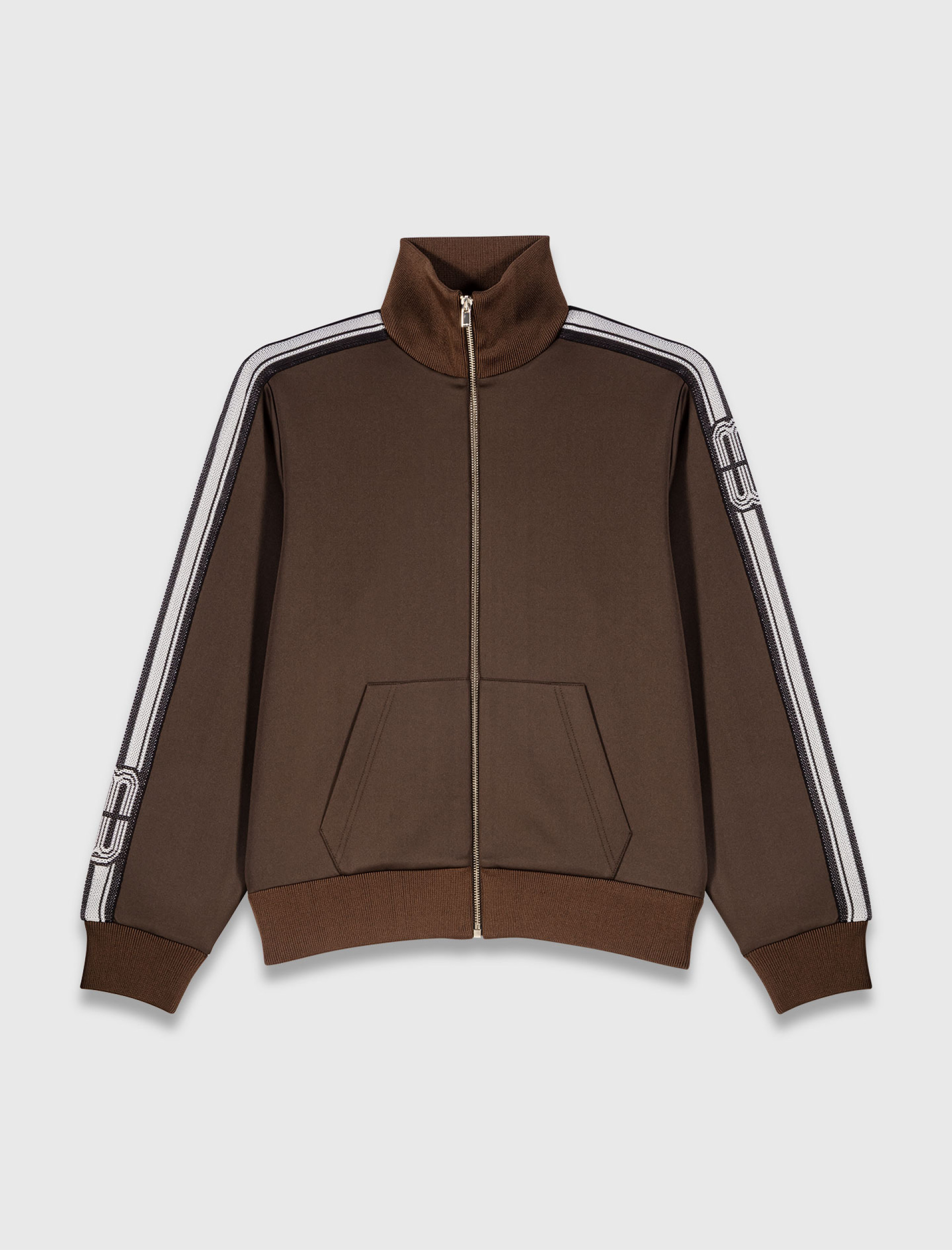 Женская коричневая олимпийка с лампасами