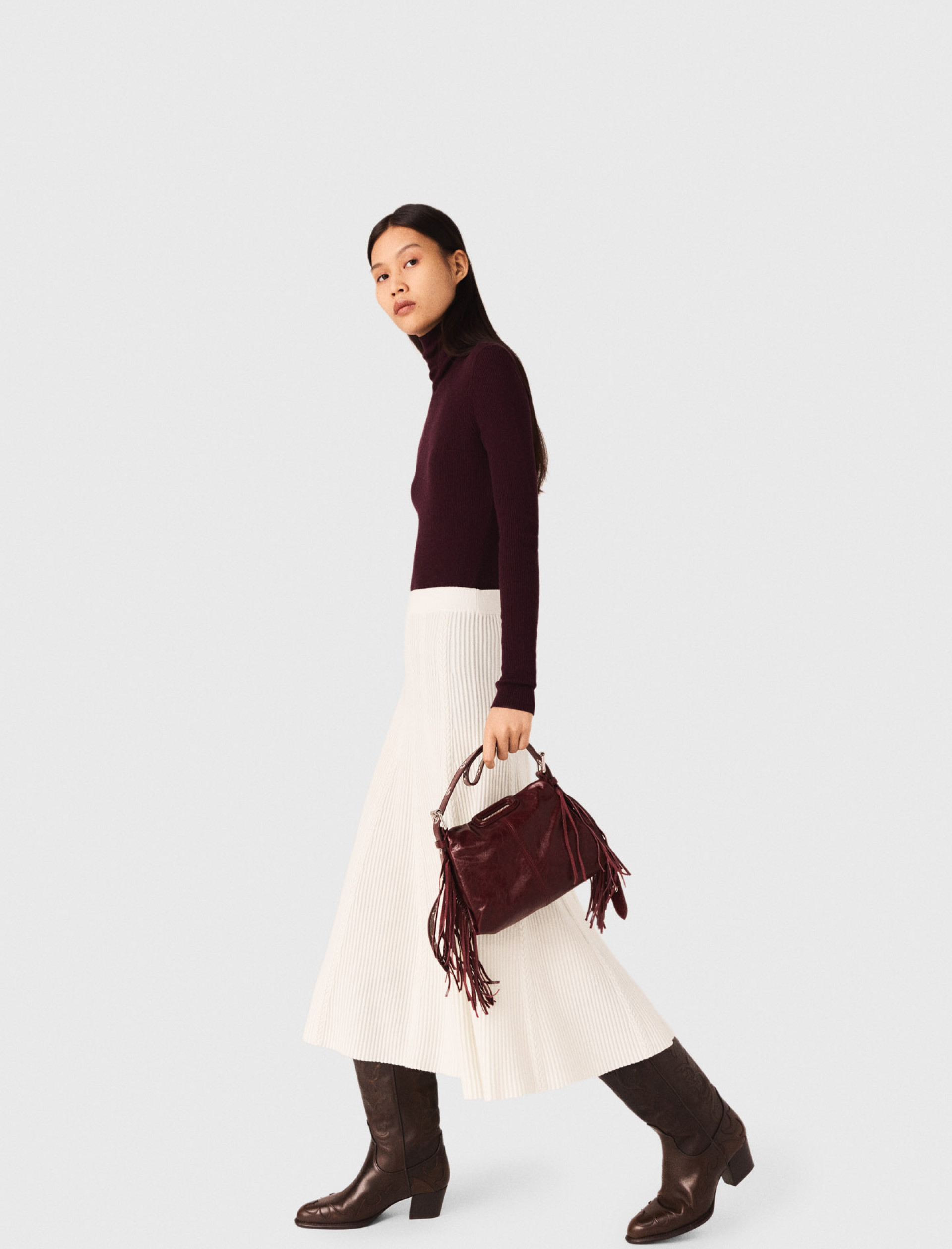 Женская длинная трикотажная юбка