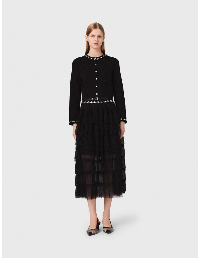 Жіночий короткий кардиган зі стразами