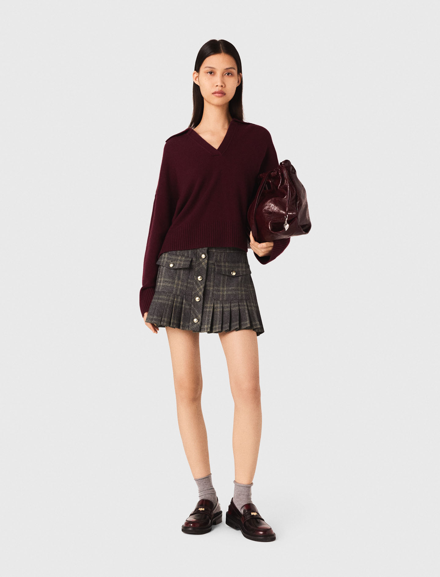 Женская короткая плиссированная юбка в клетку