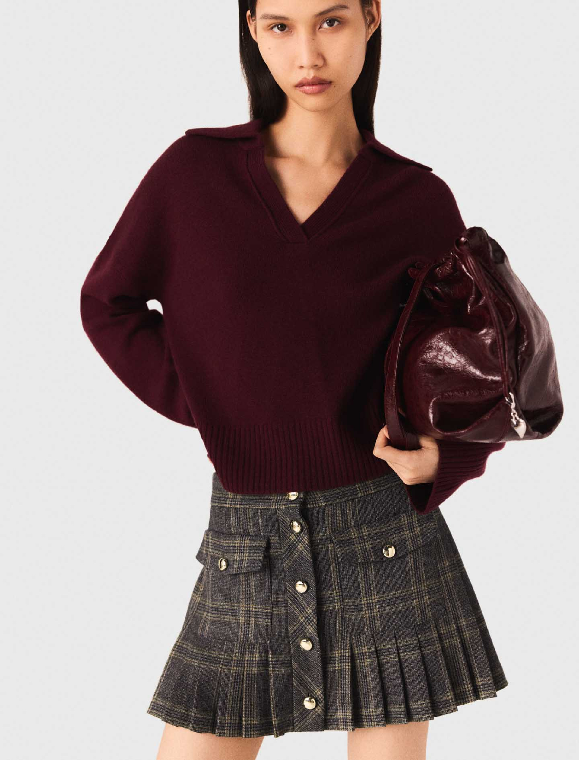 Женская короткая плиссированная юбка в клетку