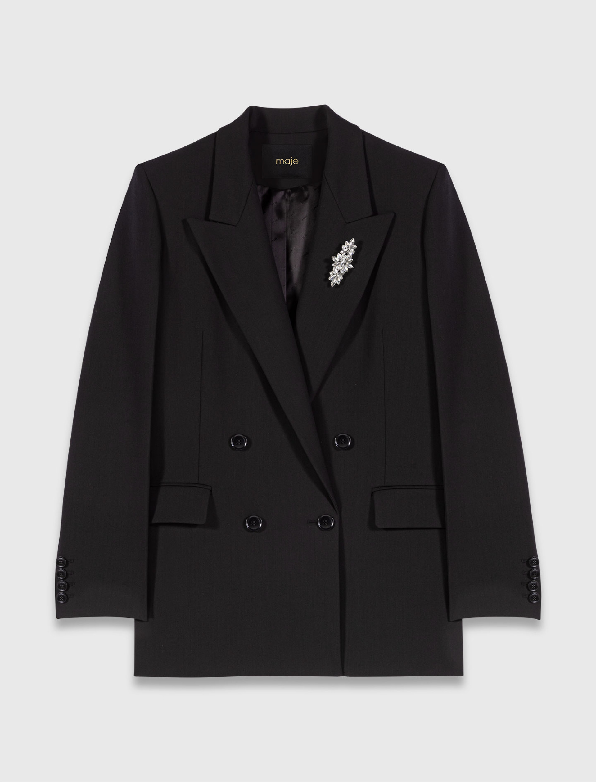 Жіночий чорний двобортний жакет