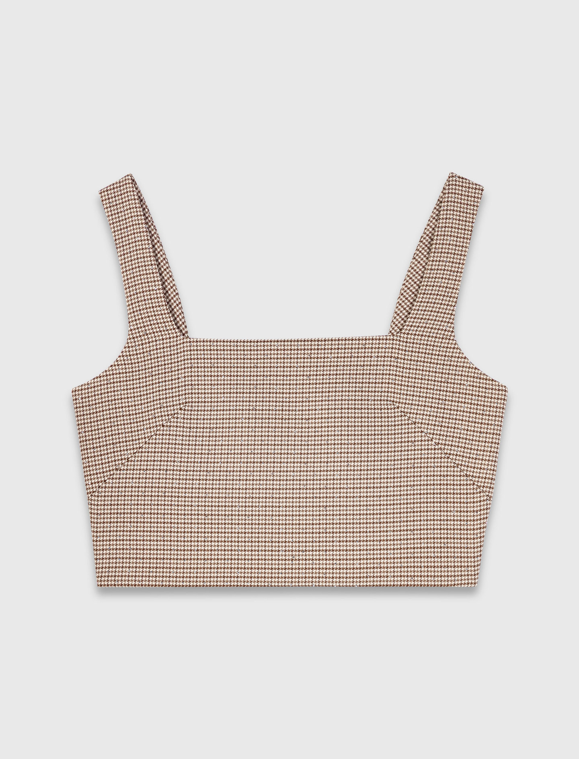 Женский топ с узором в гусиную лпаку