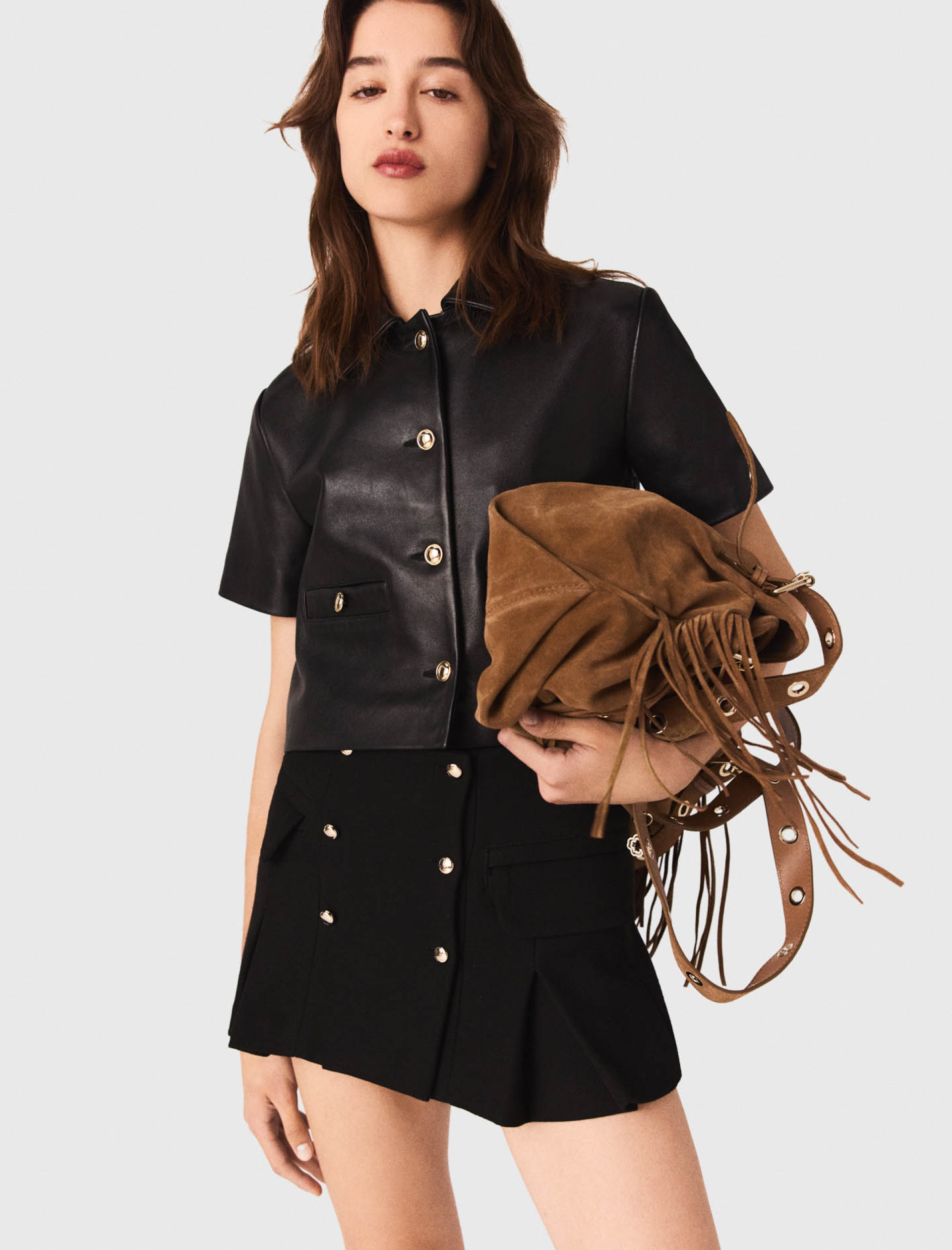 Женская мини-юбка строгого кроя