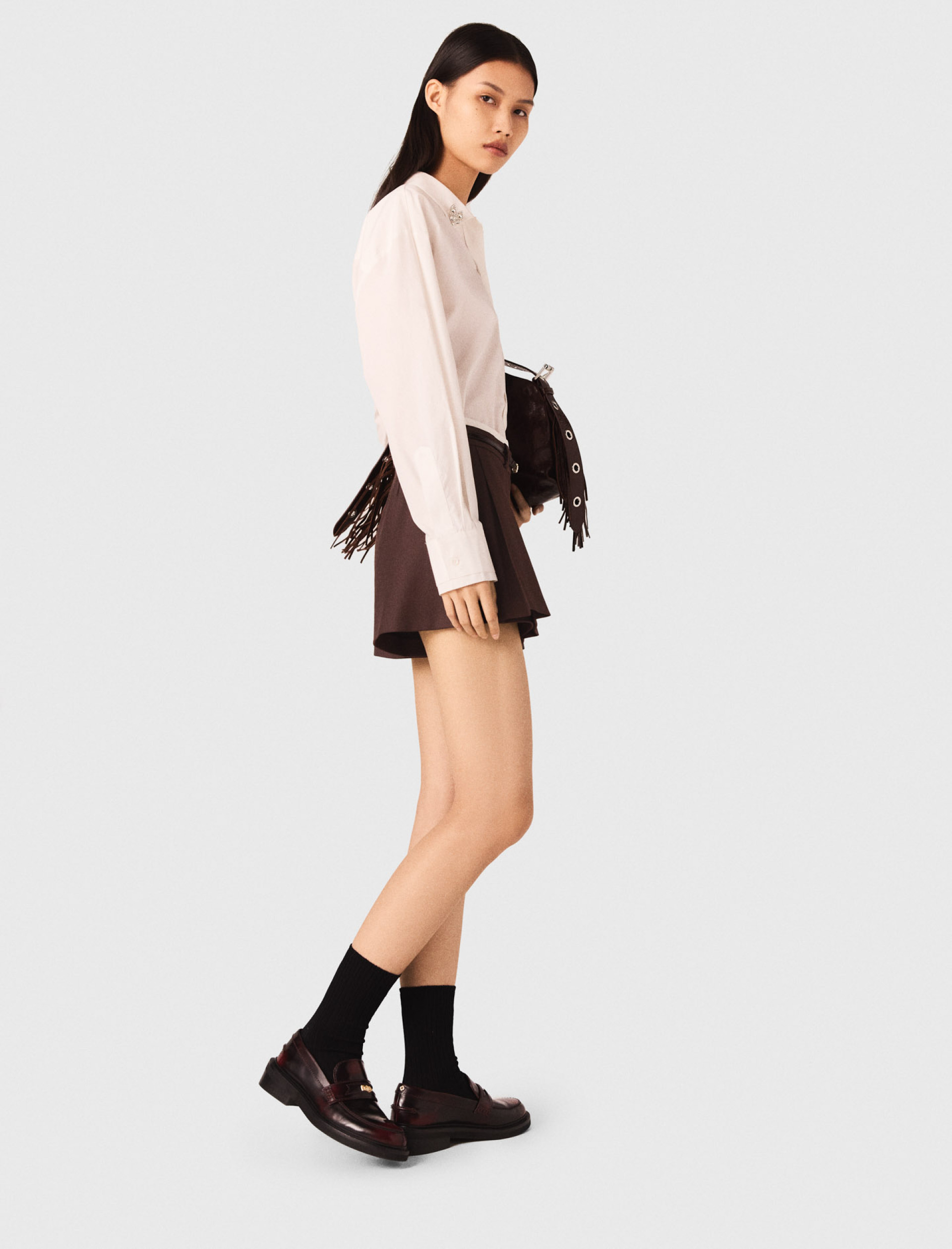 Жіночі плісировані шорти-спідниця