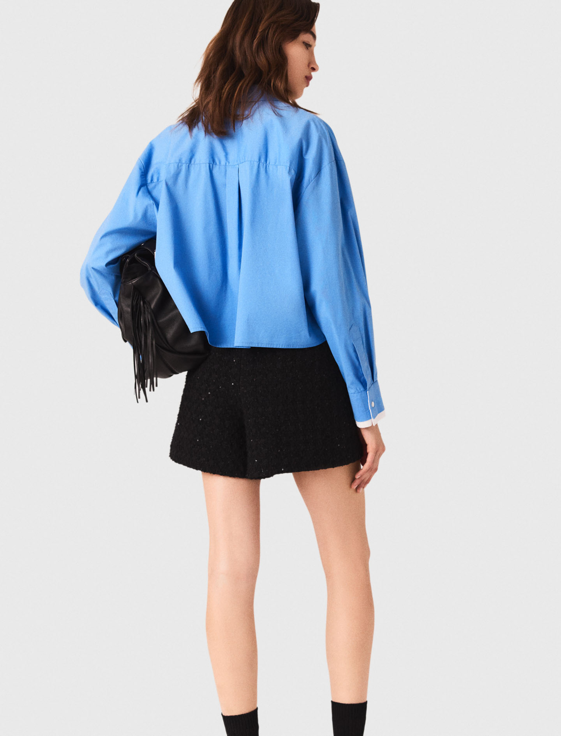 Женские твидовые шорты с пайетками Женские твидовые шорты с пайетками