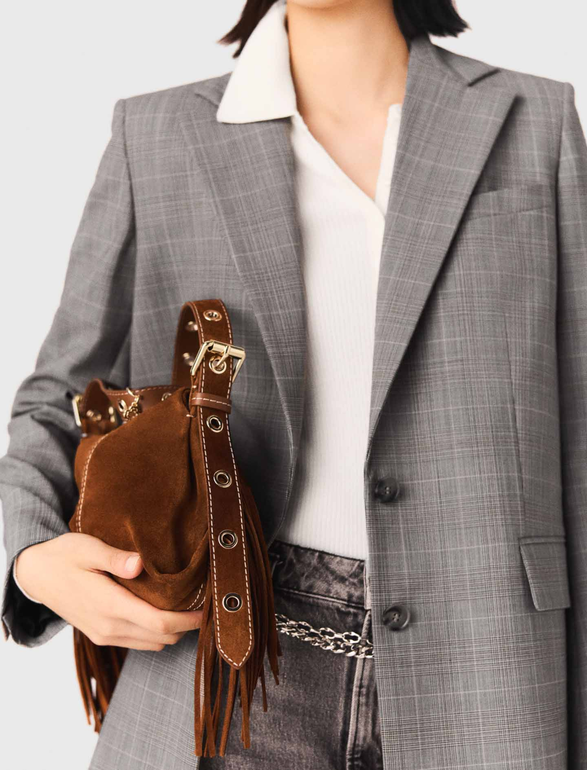 Жіноча міні-сумочка Miss M із прошитої замші Жіноча міні-сумочка Miss M із прошитої замші