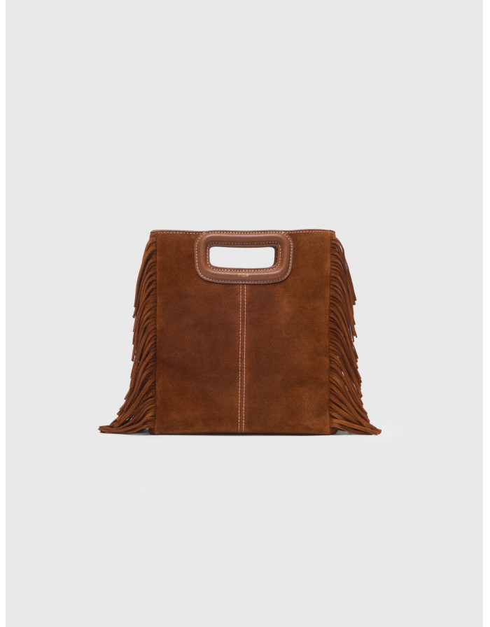 Женская сумка М среднего размера из прошитой замши