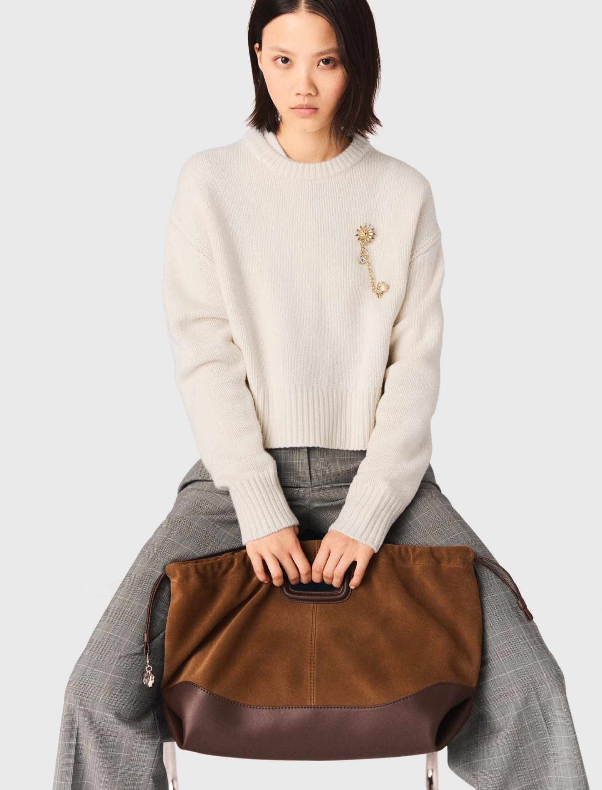 Женская сумка-тоут M из кожи и замши Женская сумка-тоут M из кожи и замши