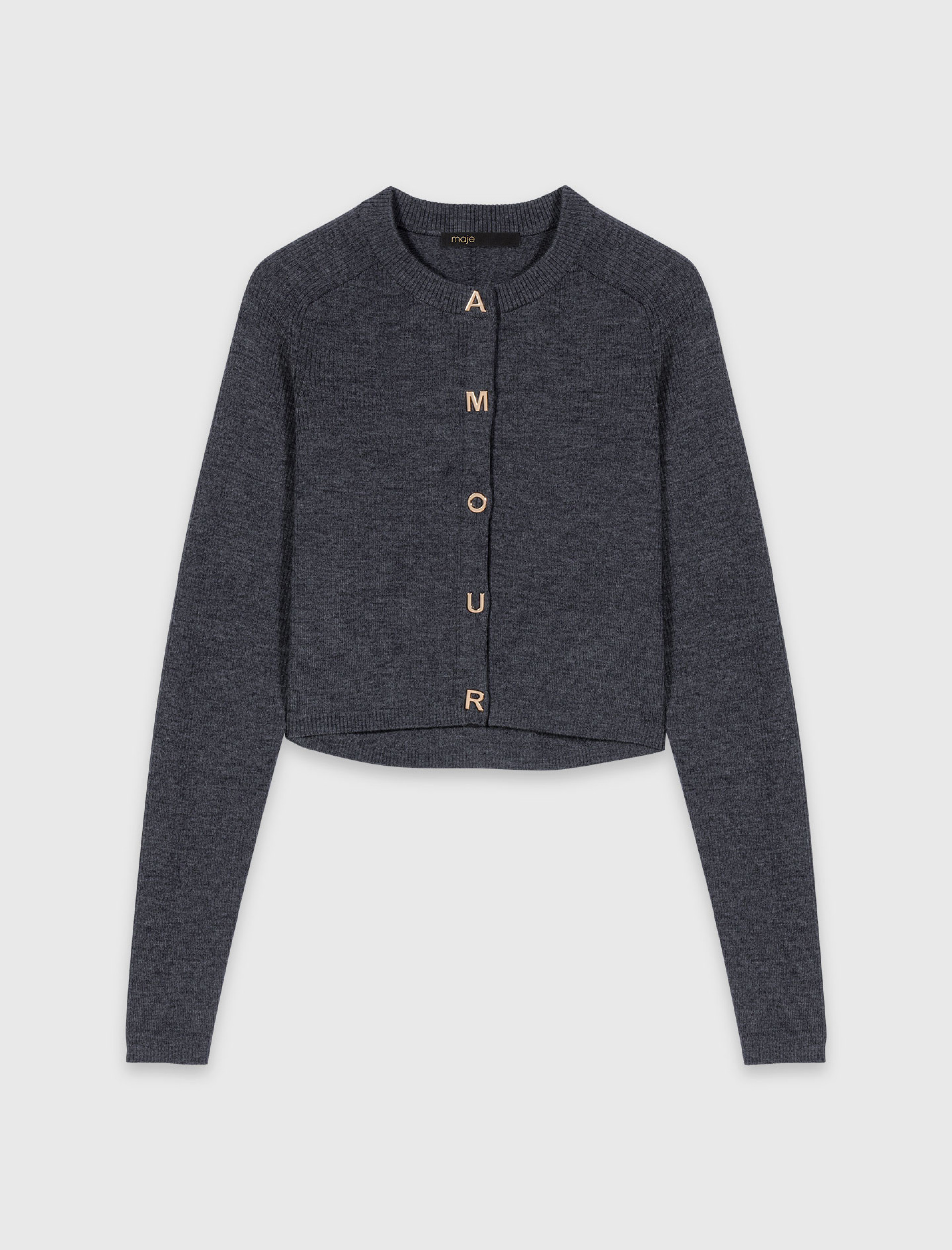 Женский кардиган в рубчик с круглым вырезом Женский кардиган в рубчик с круглым вырезом