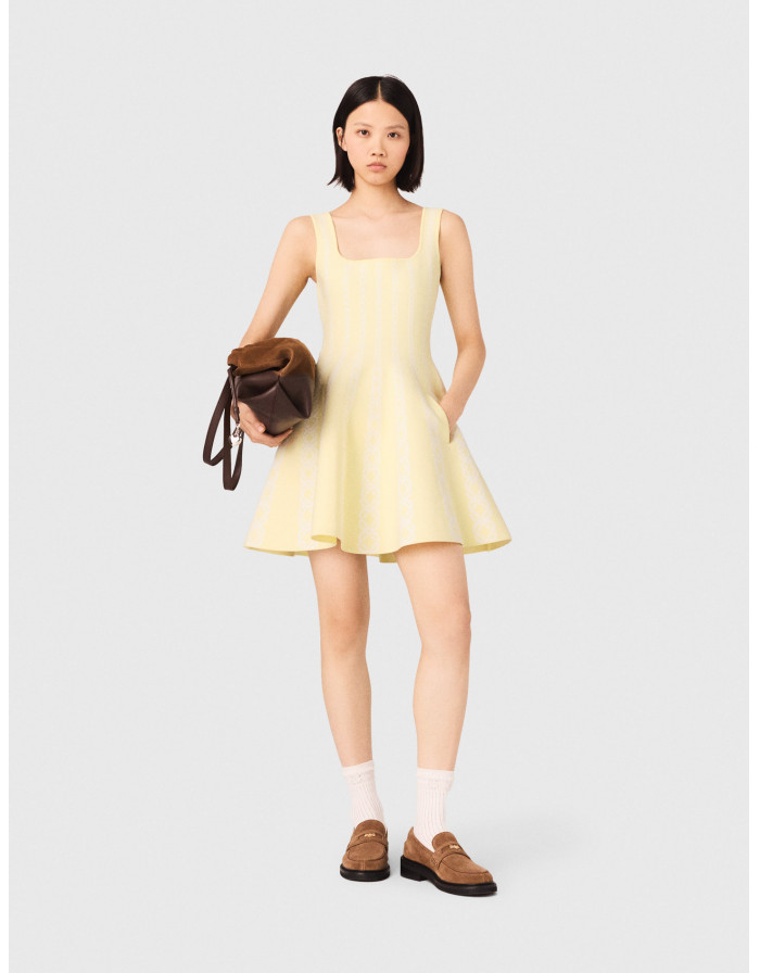 Жіноча жовта жакардова сукня