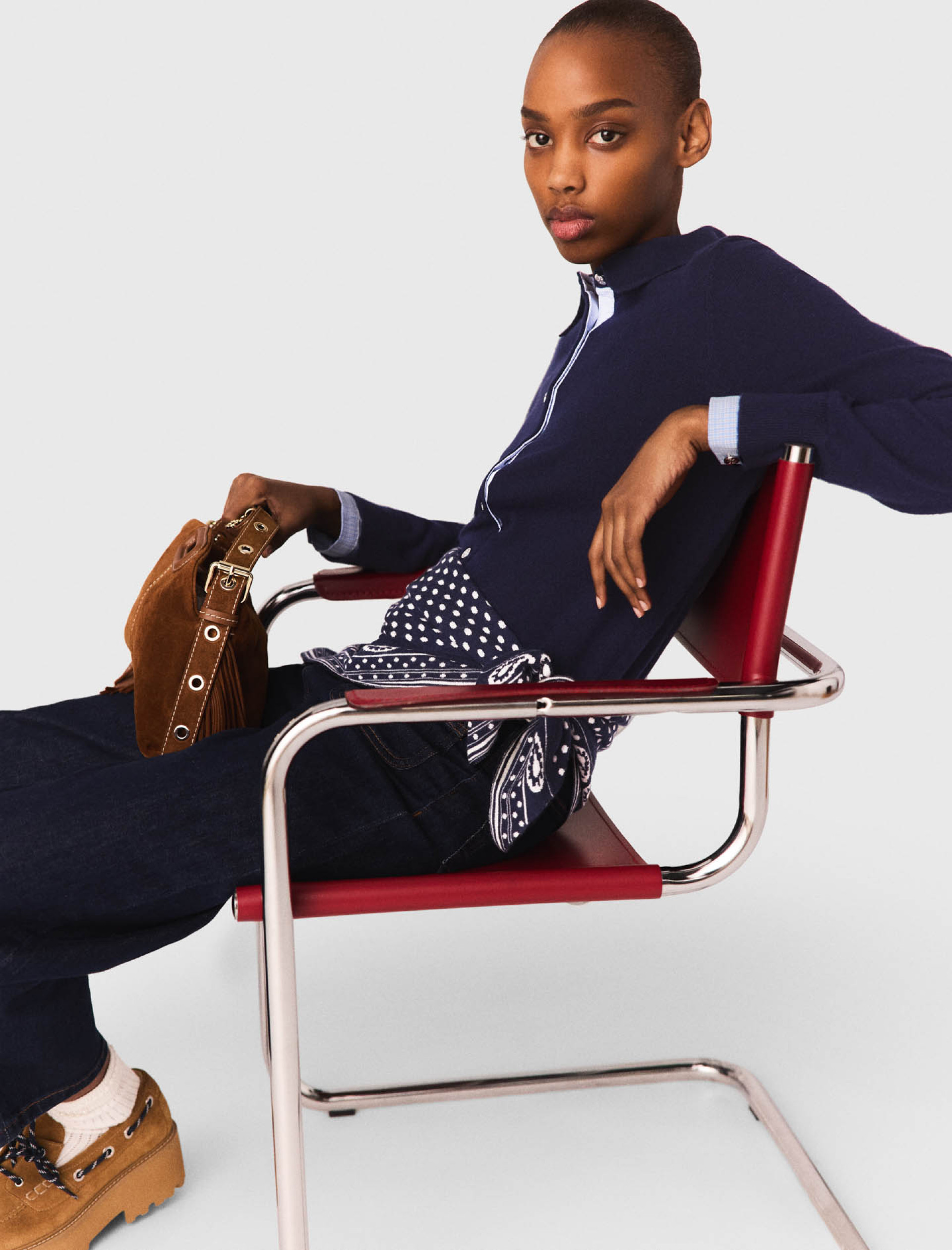 Жіночий синій кардиган зі з'ємними деталями Жіночий синій кардиган зі з'ємними деталями