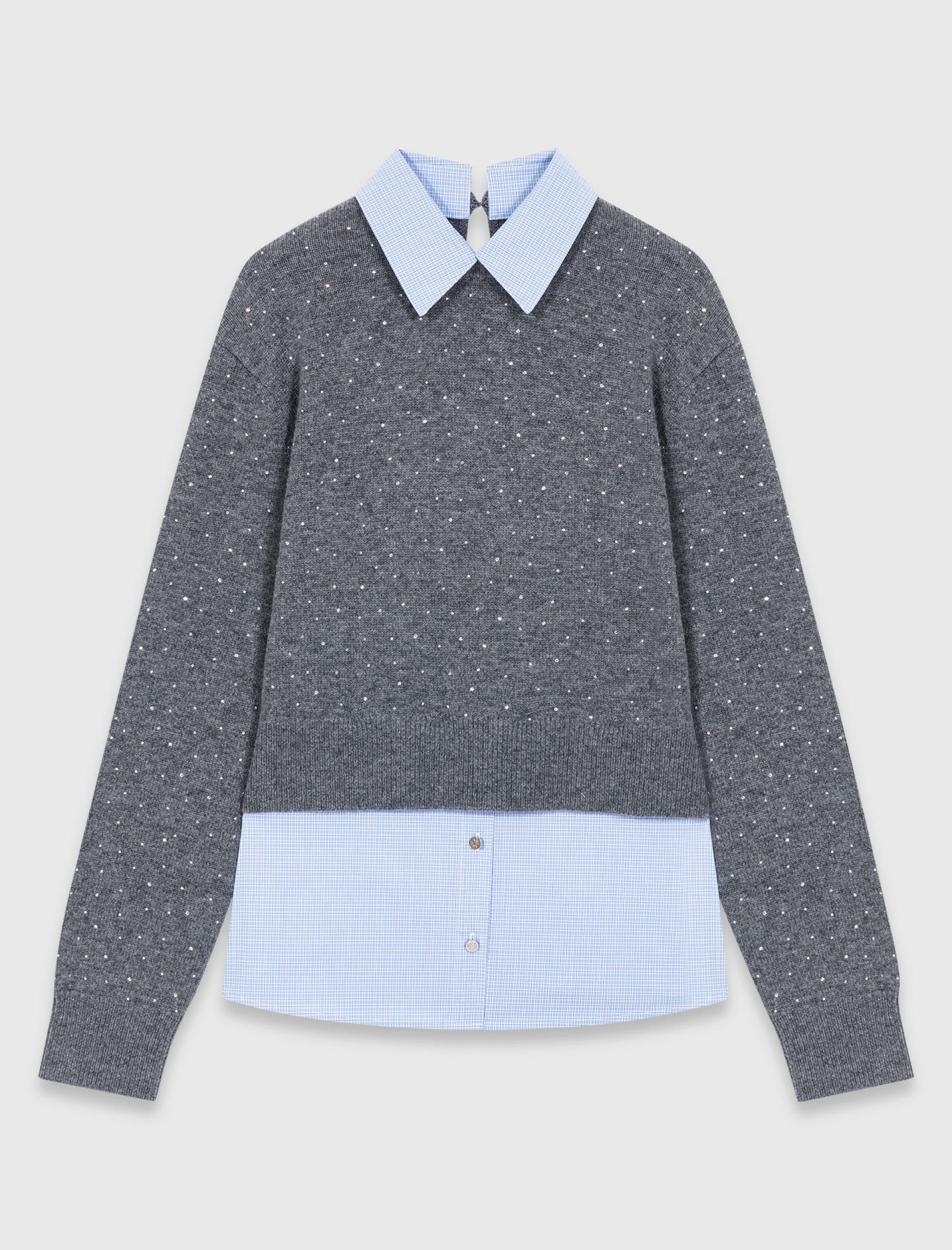 Жіночий светр зі стразами та з'ємними деталями