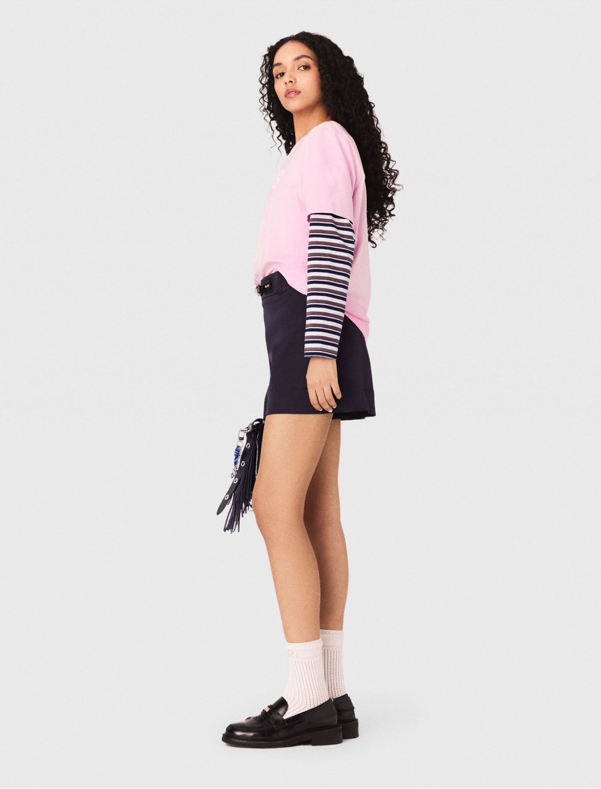 Жіноча рожева футболка з морським принтом