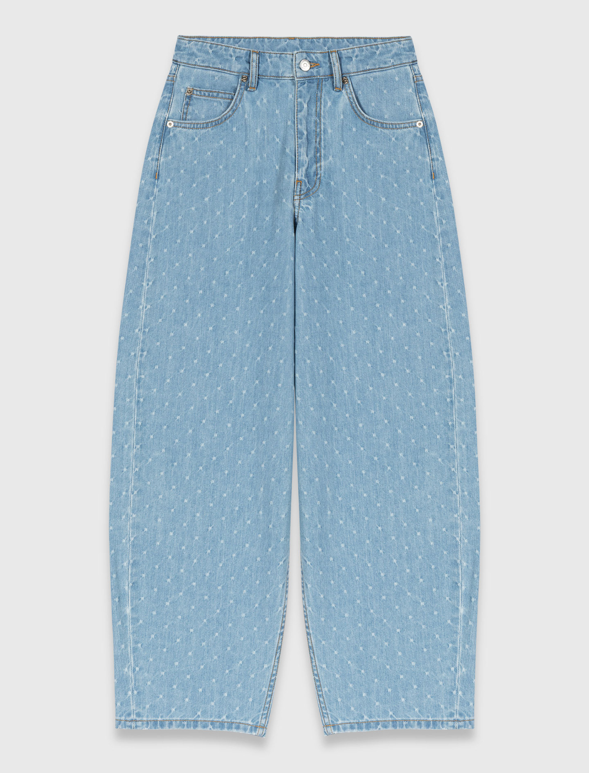 Женские джинсы-баллоны с фактурным узором