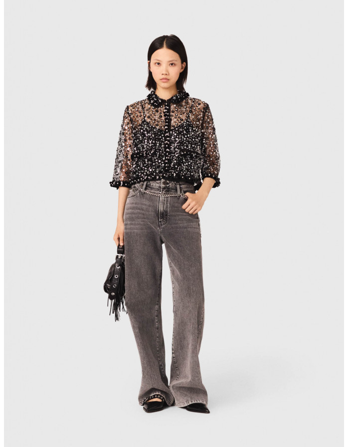 Жіноча блуза з квітковим візерунком