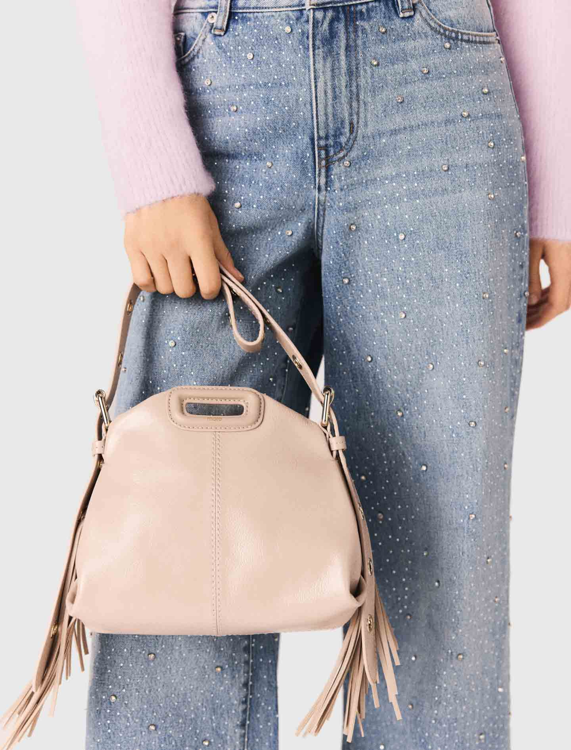 Женская бежевая мини-сумочка Miss M из кожи Naplak