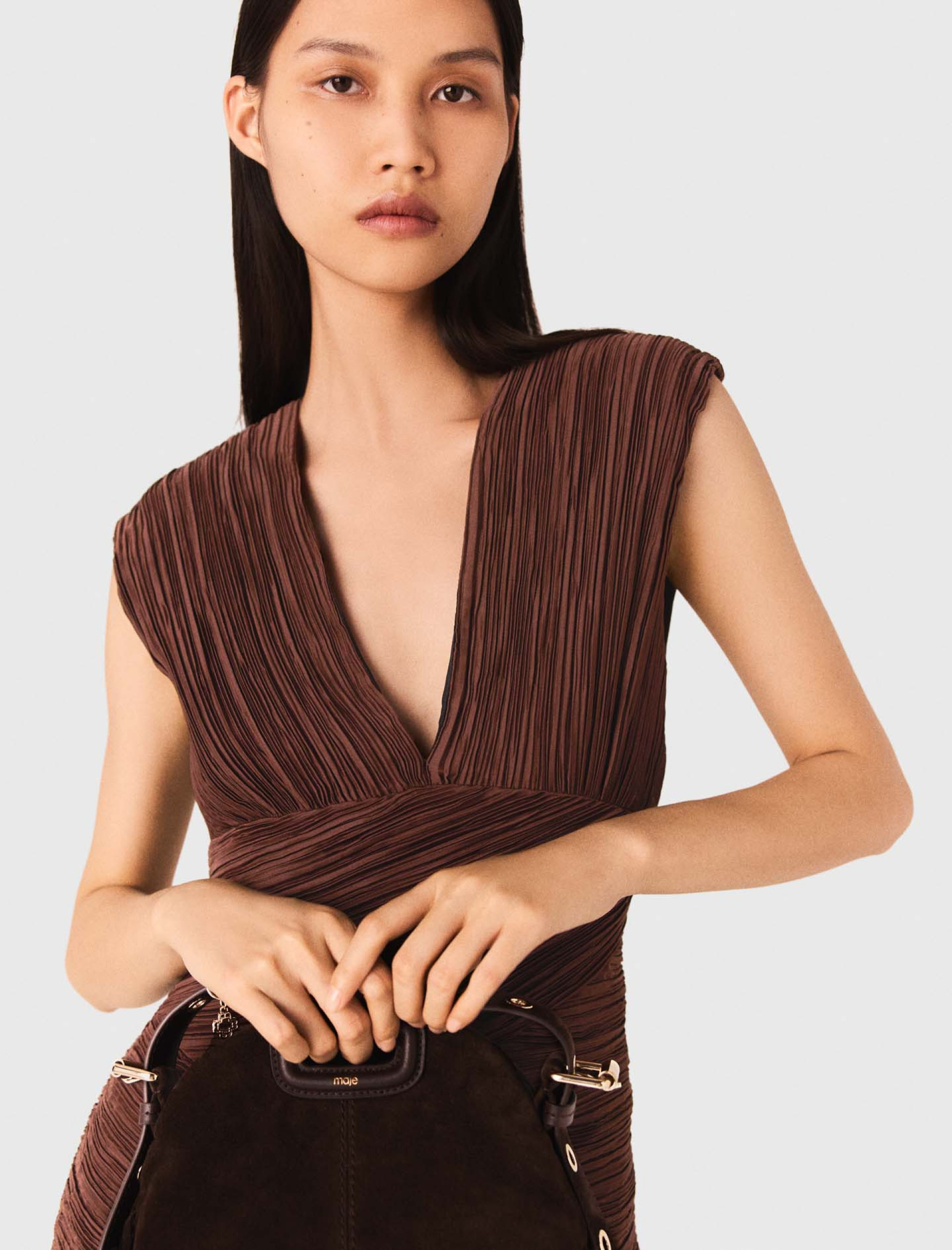 Женское короткое плиссированное платье