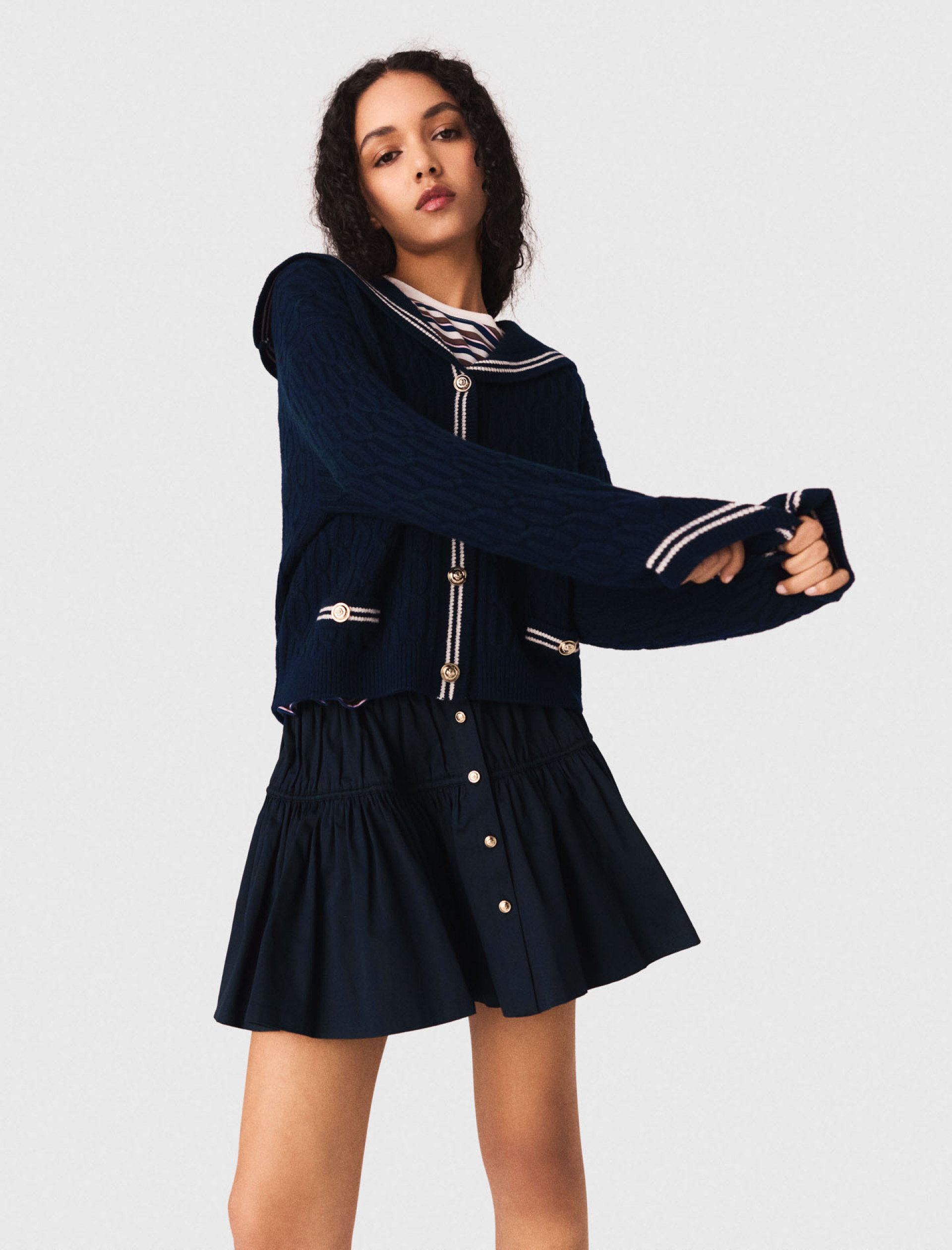 Женский синий кардиган фактурной вязки Женский синий кардиган фактурной вязки