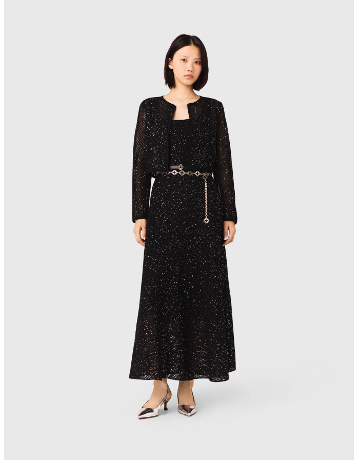 Женский вязаный кардиган со стразами