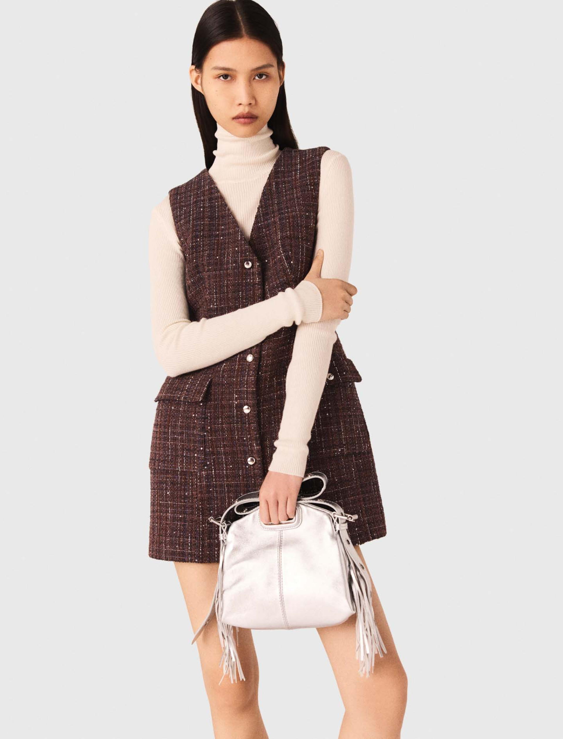 Жіноча коротка твідова сукня