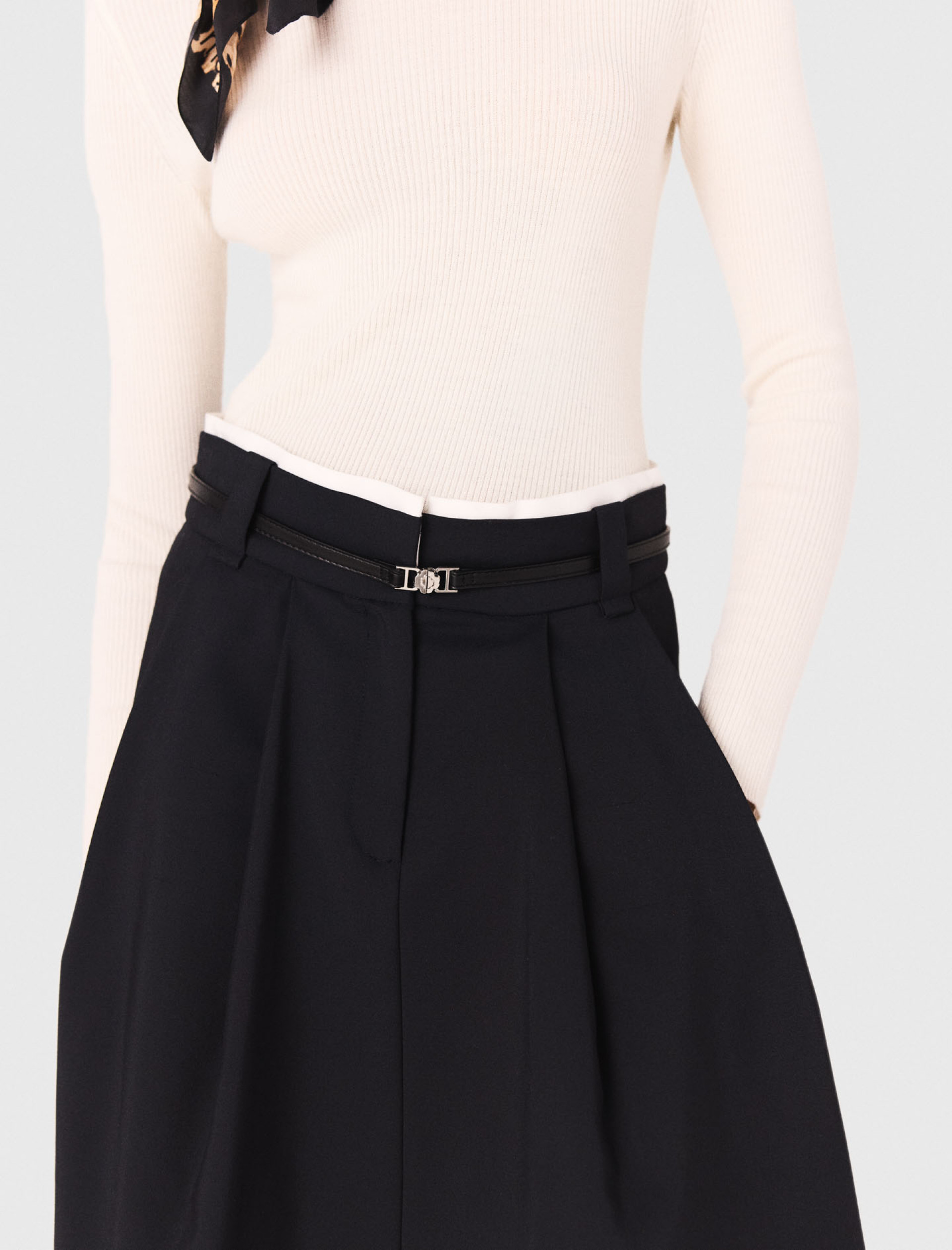 Жіноча довга бавовняна спідниця з поясом