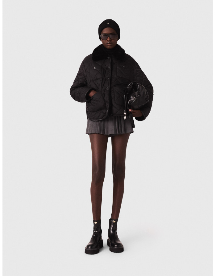 Жіноча двостороння куртка-пуховик з паєтками