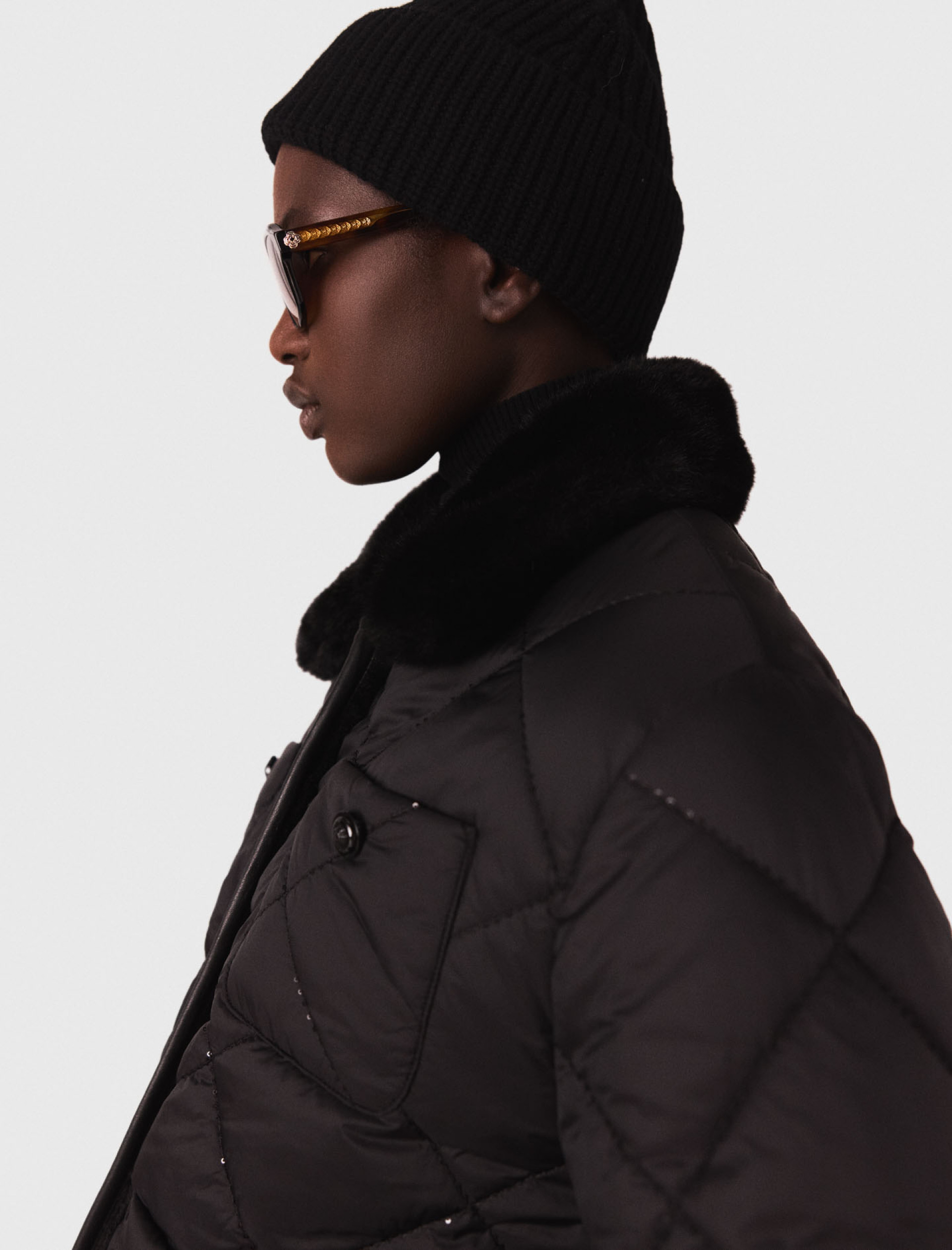 Жіноча двостороння куртка-пуховик з паєтками