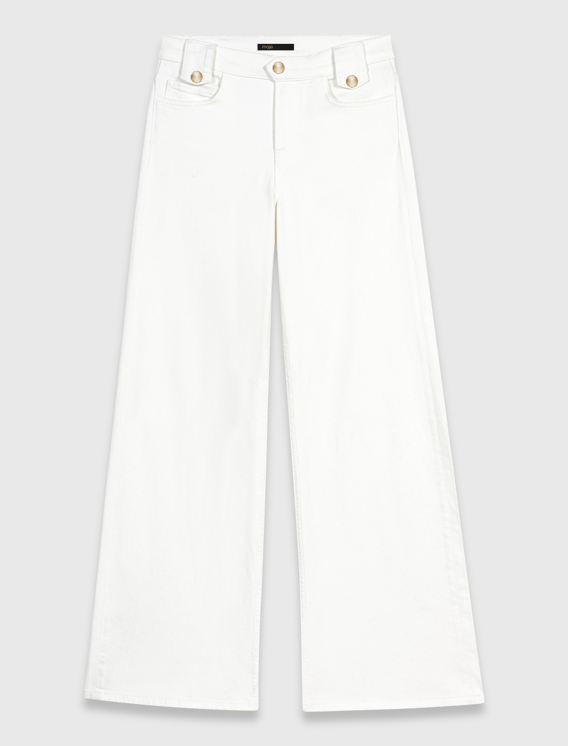 Женские белые расклешенные джинсы