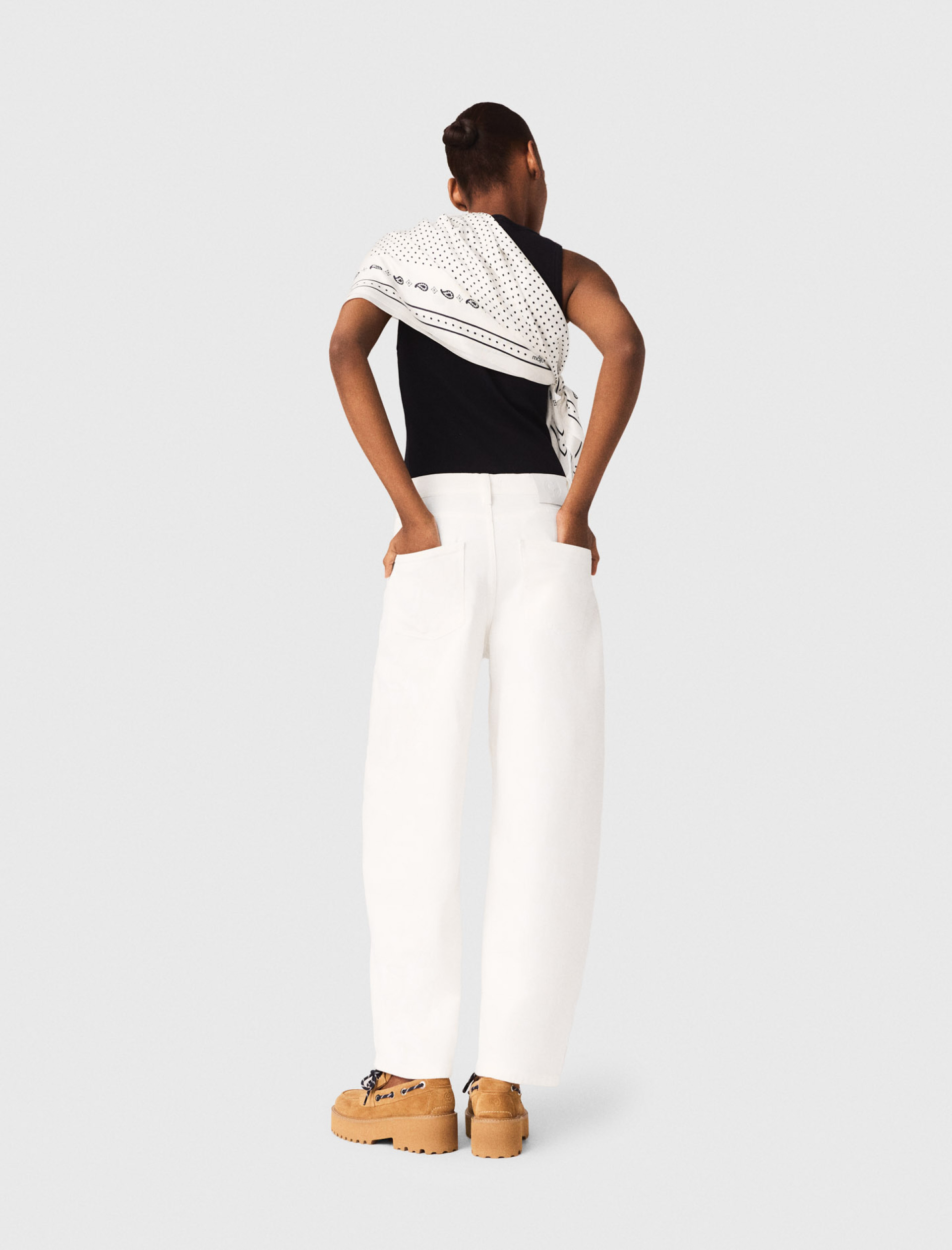 Жіночі білі джинси-балони