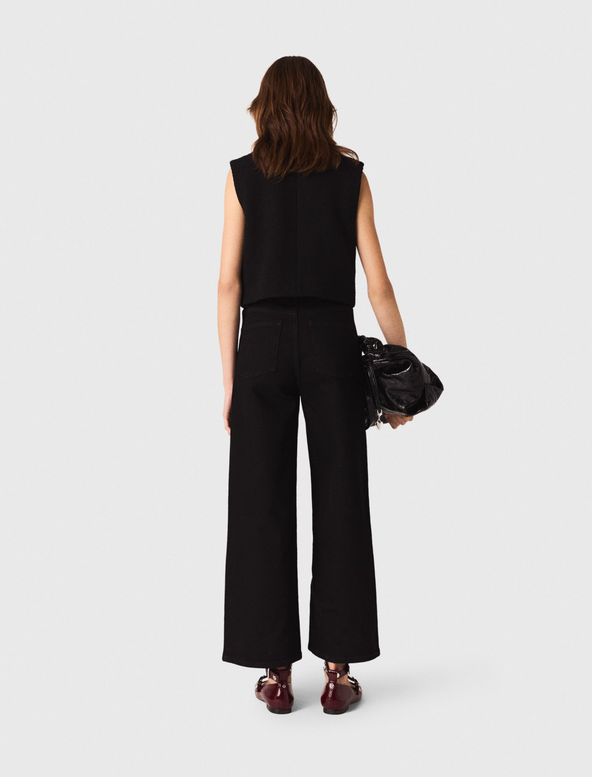 Женский твидовый топ с бархатной отделкой