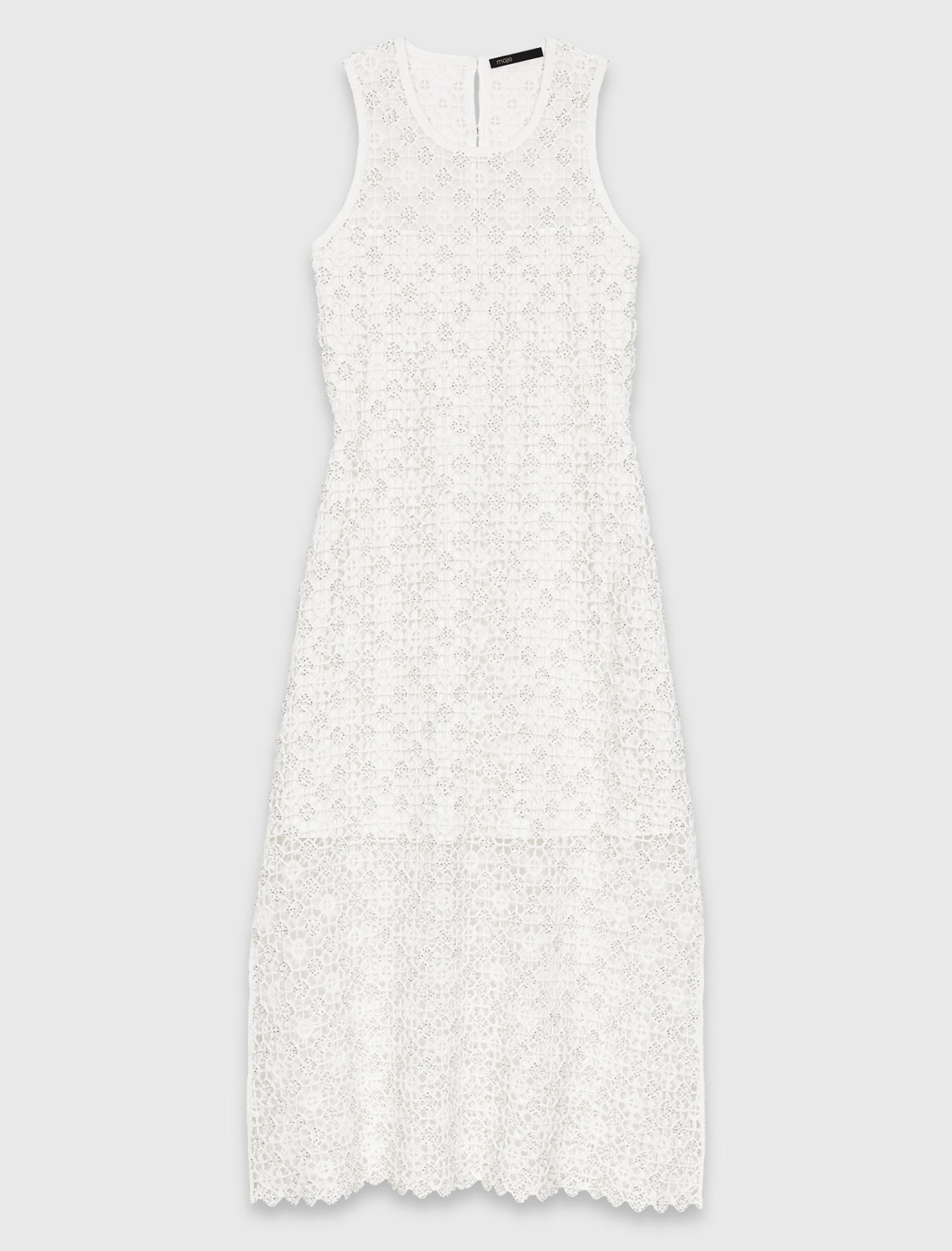 Жіноча довга в'язана сукня, прикрашена стразами Жіноча довга в'язана сукня, прикрашена стразами