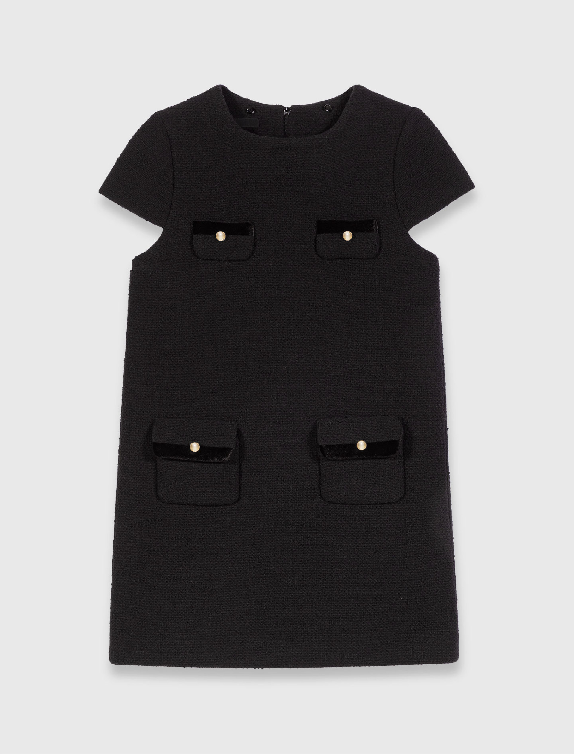 Женское короткое твидовое платье