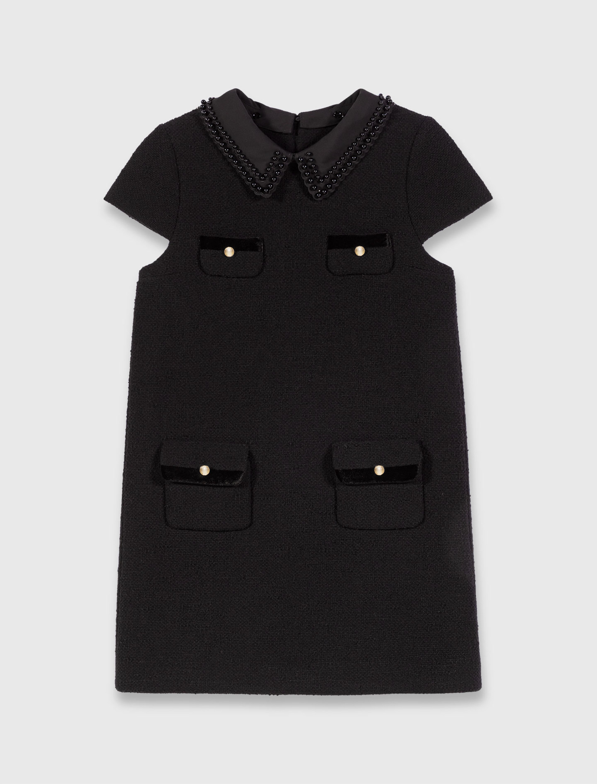 Женское короткое твидовое платье