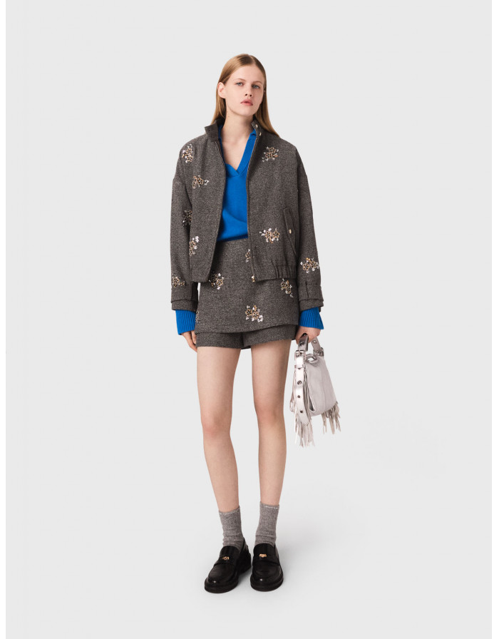 Женские шорты с цветочной вышивкой