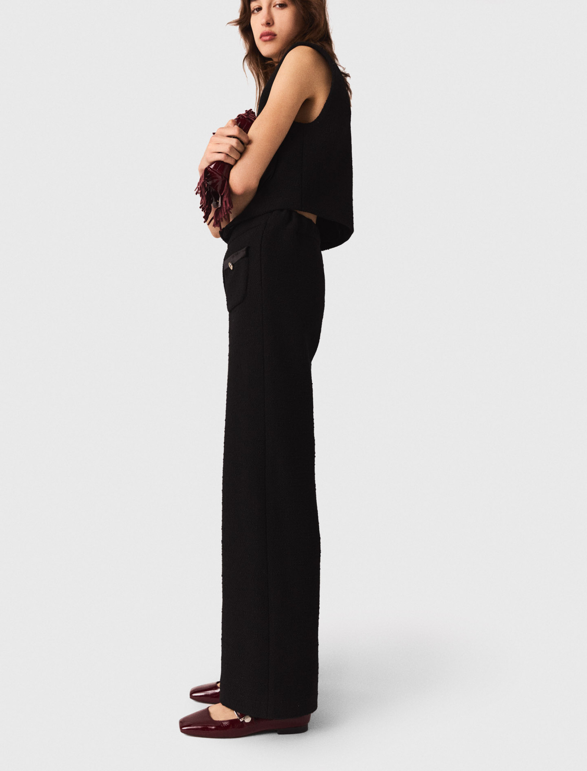 Жіночі широкі твідові брюки Жіночі широкі твідові брюки