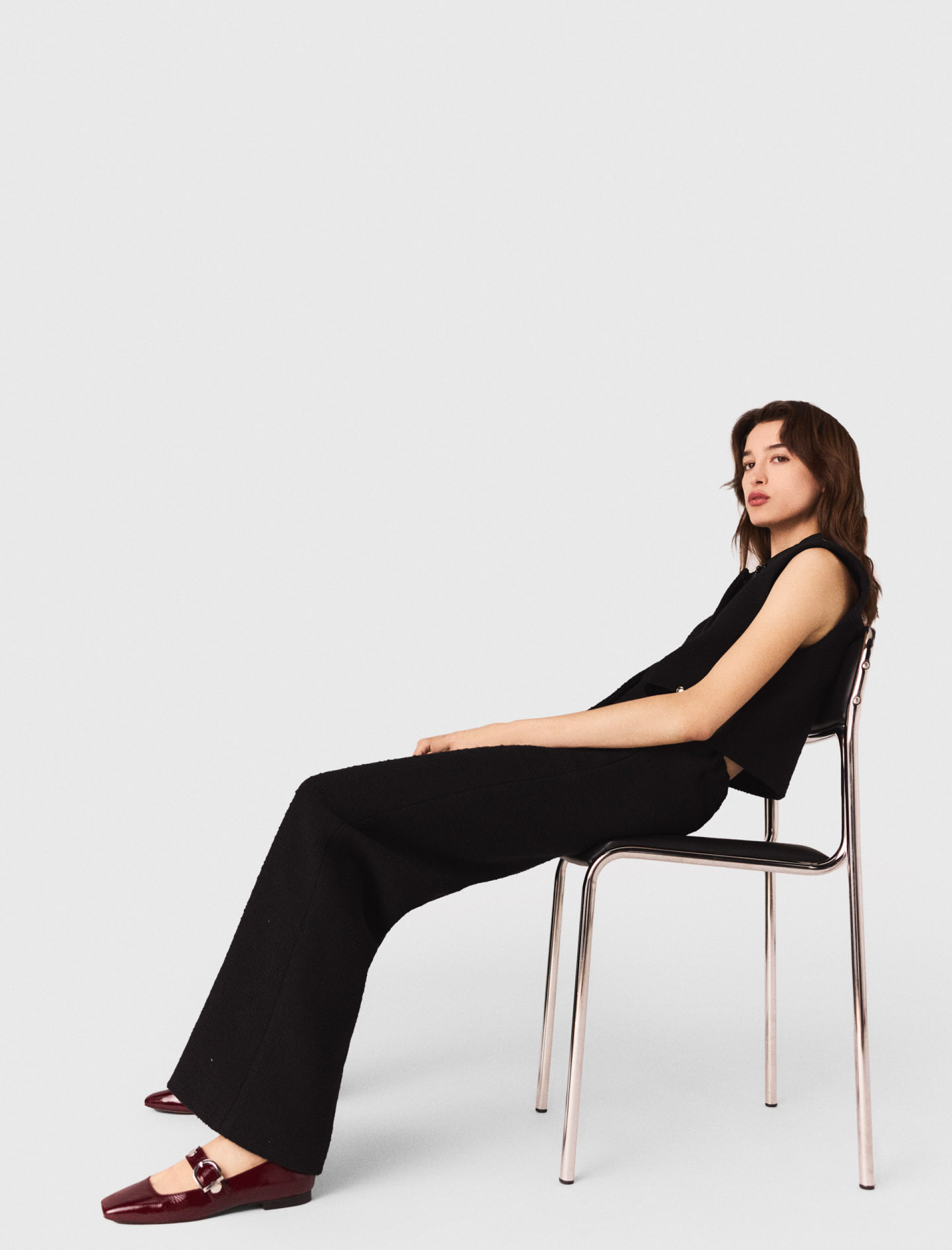 Жіночі широкі твідові брюки Жіночі широкі твідові брюки