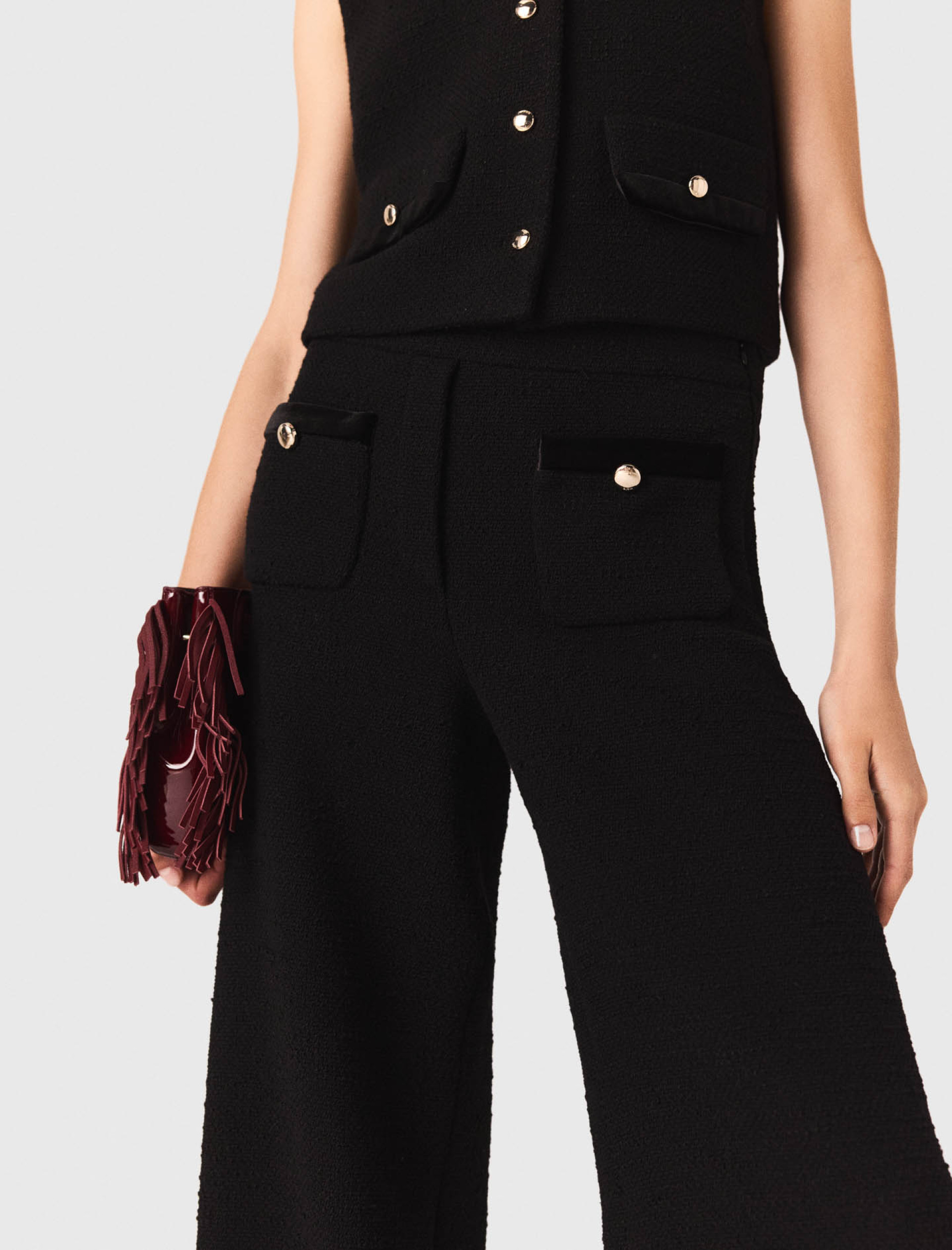 Жіночі широкі твідові брюки Жіночі широкі твідові брюки