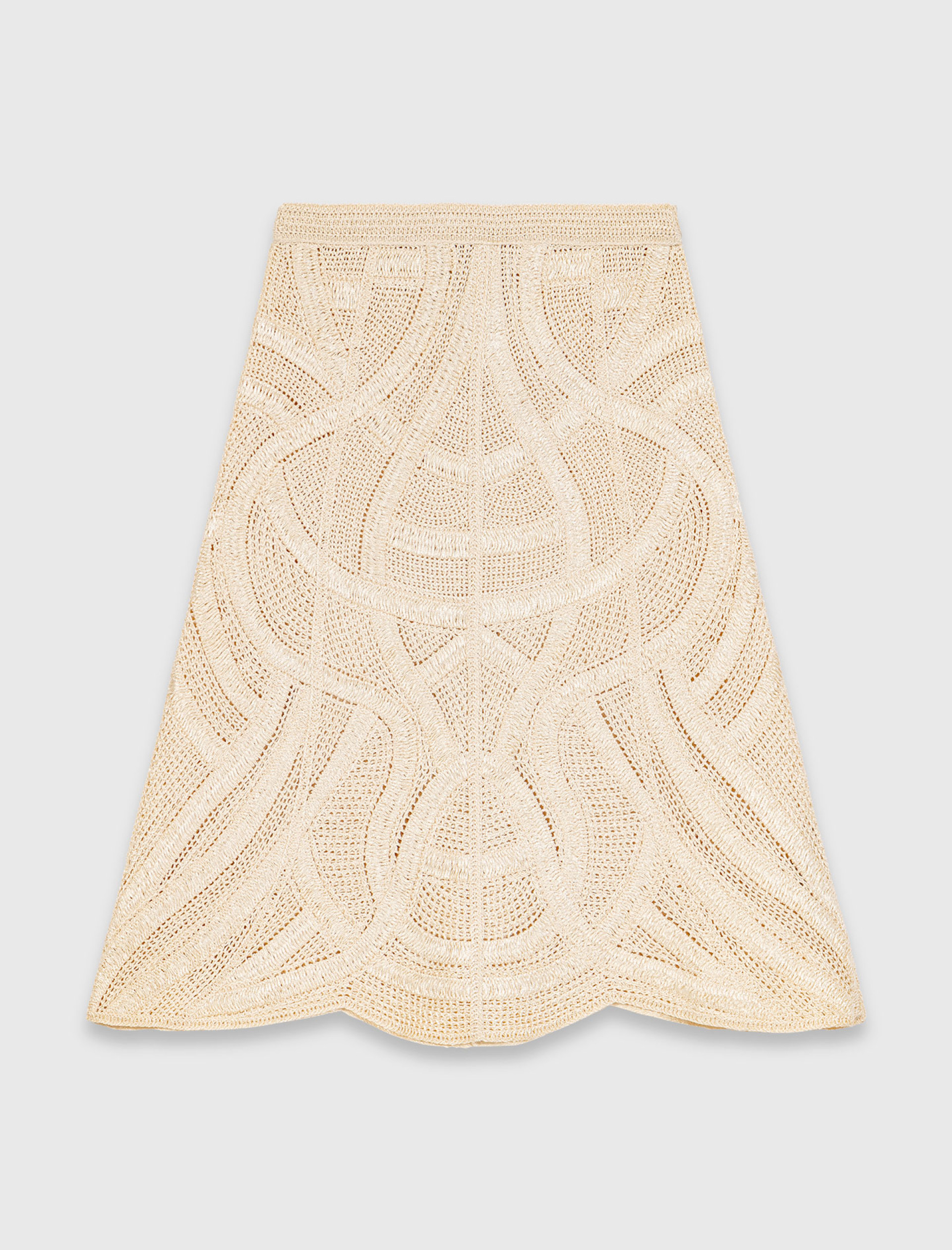 Женская молочная юбка в технике кроше Женская молочная юбка в технике кроше