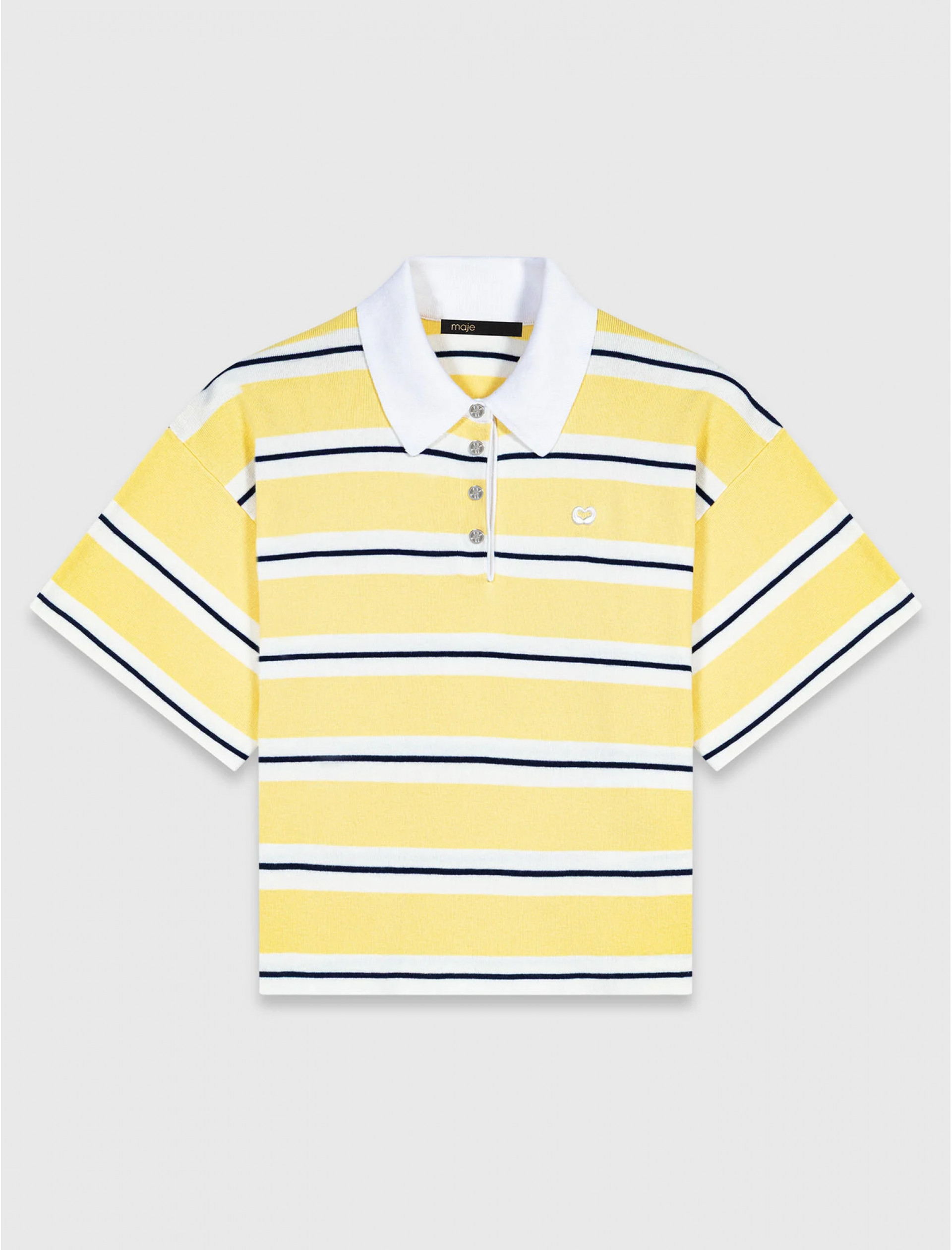 Жіноче поло з короткими рукавами у смужку