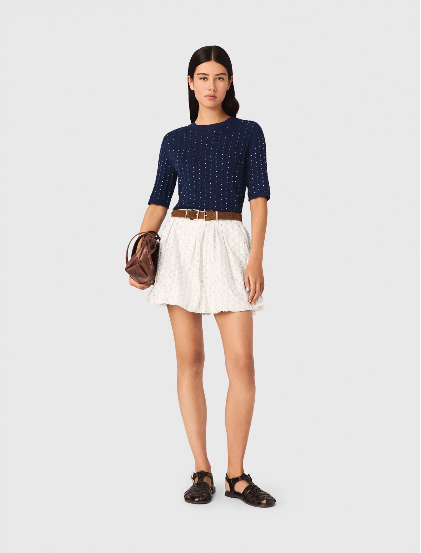 Жіночий синій джемпер зі стразами