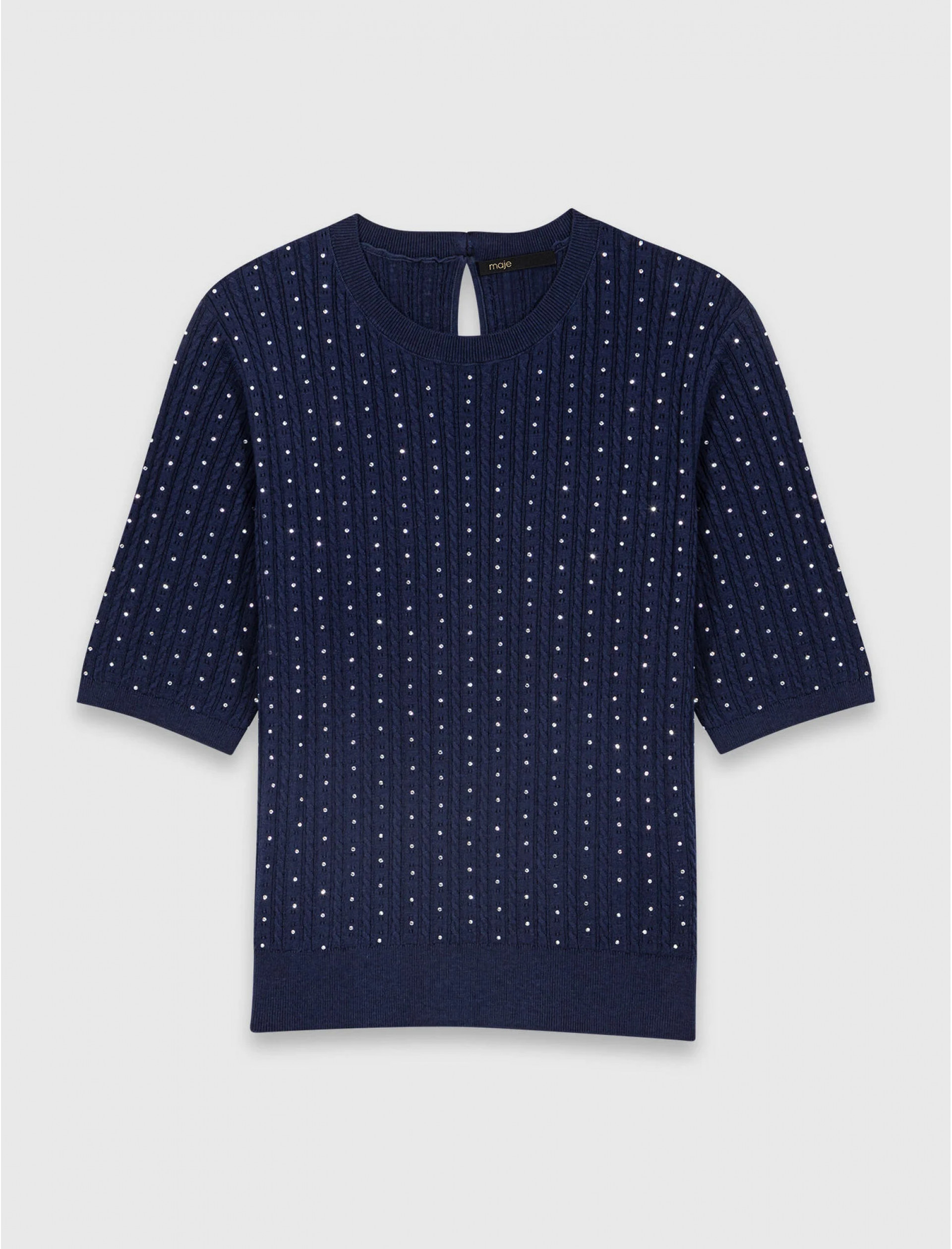 Жіночий синій джемпер зі стразами