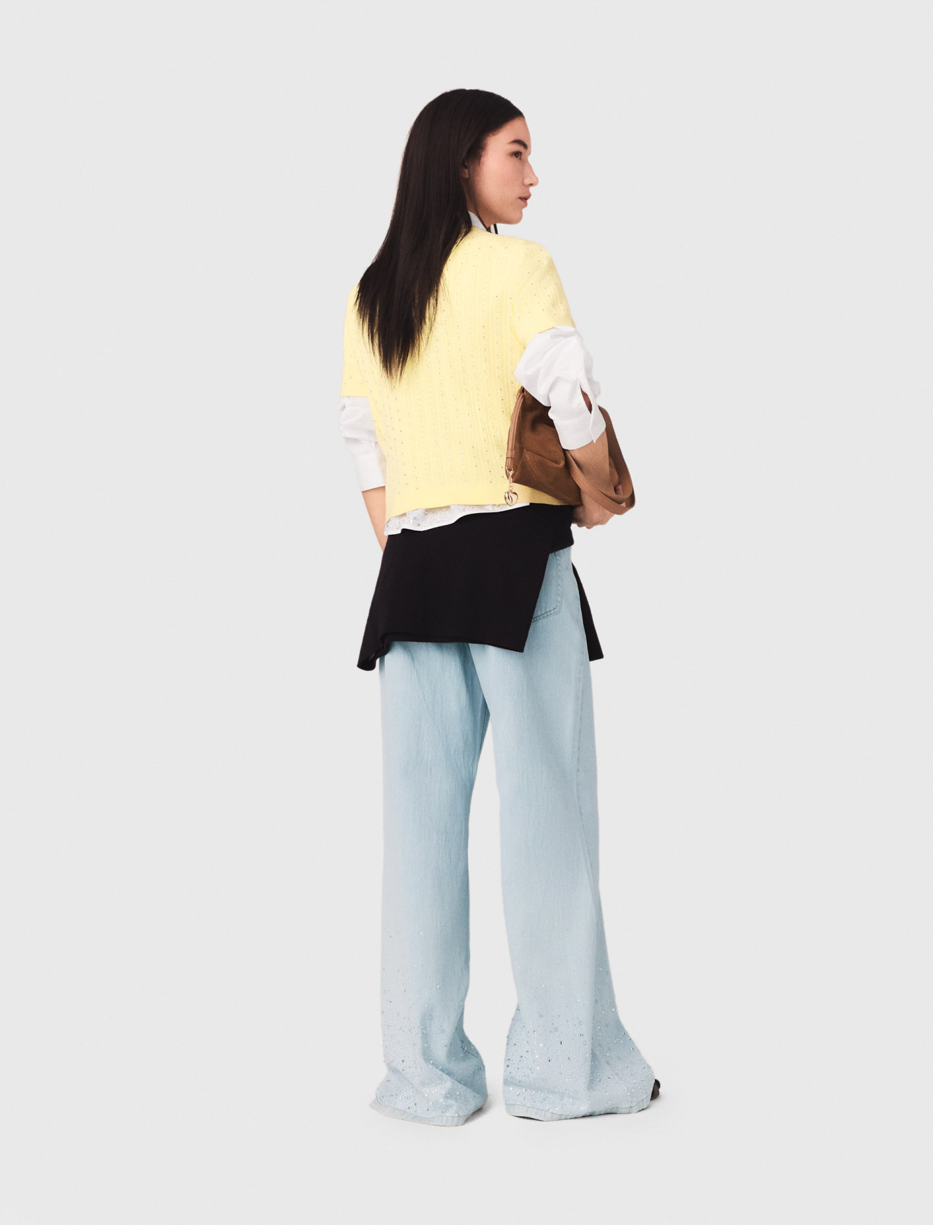 Жіночий кардиган з короткими рукавами та стразами