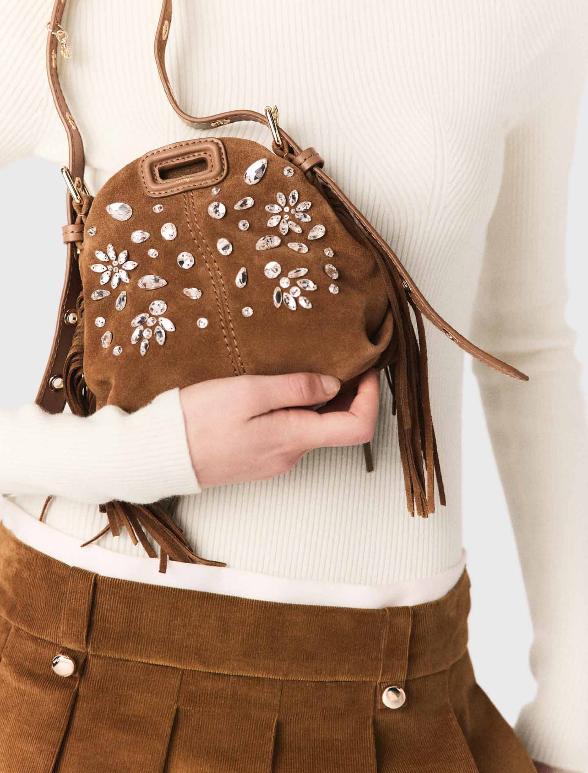 Жіноча вельветова міні-спідниця зі складками